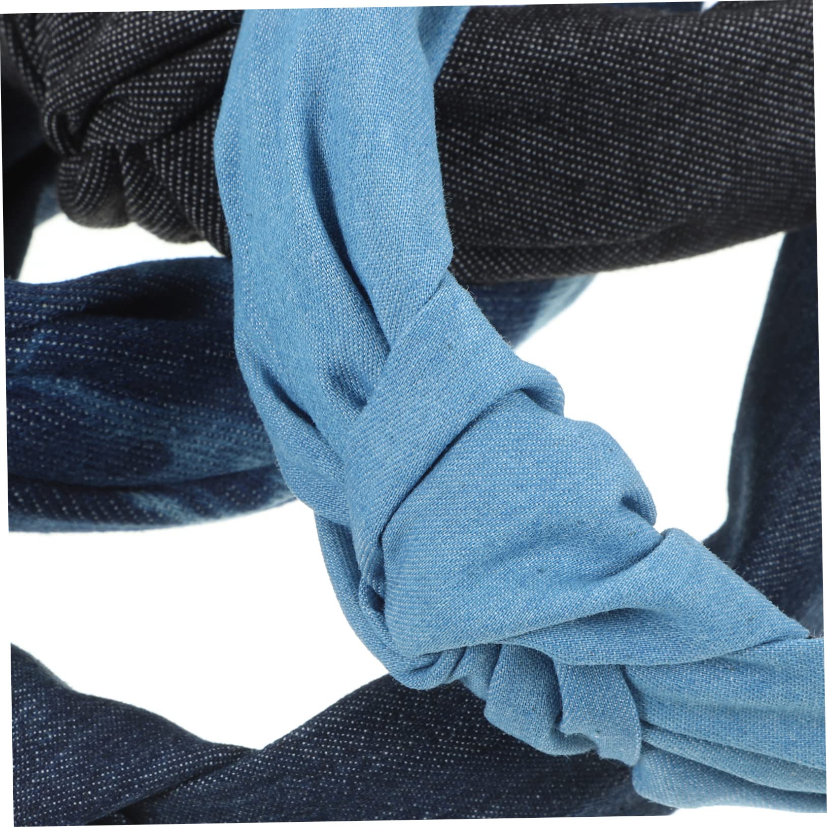 FRCOLOR 8pezzi Fasce Con Nodo Denim Per Donne Accessori Eleganti Per Comodi e Versatili Per Ogni Occasione Per Attività All Aperto e Makeup