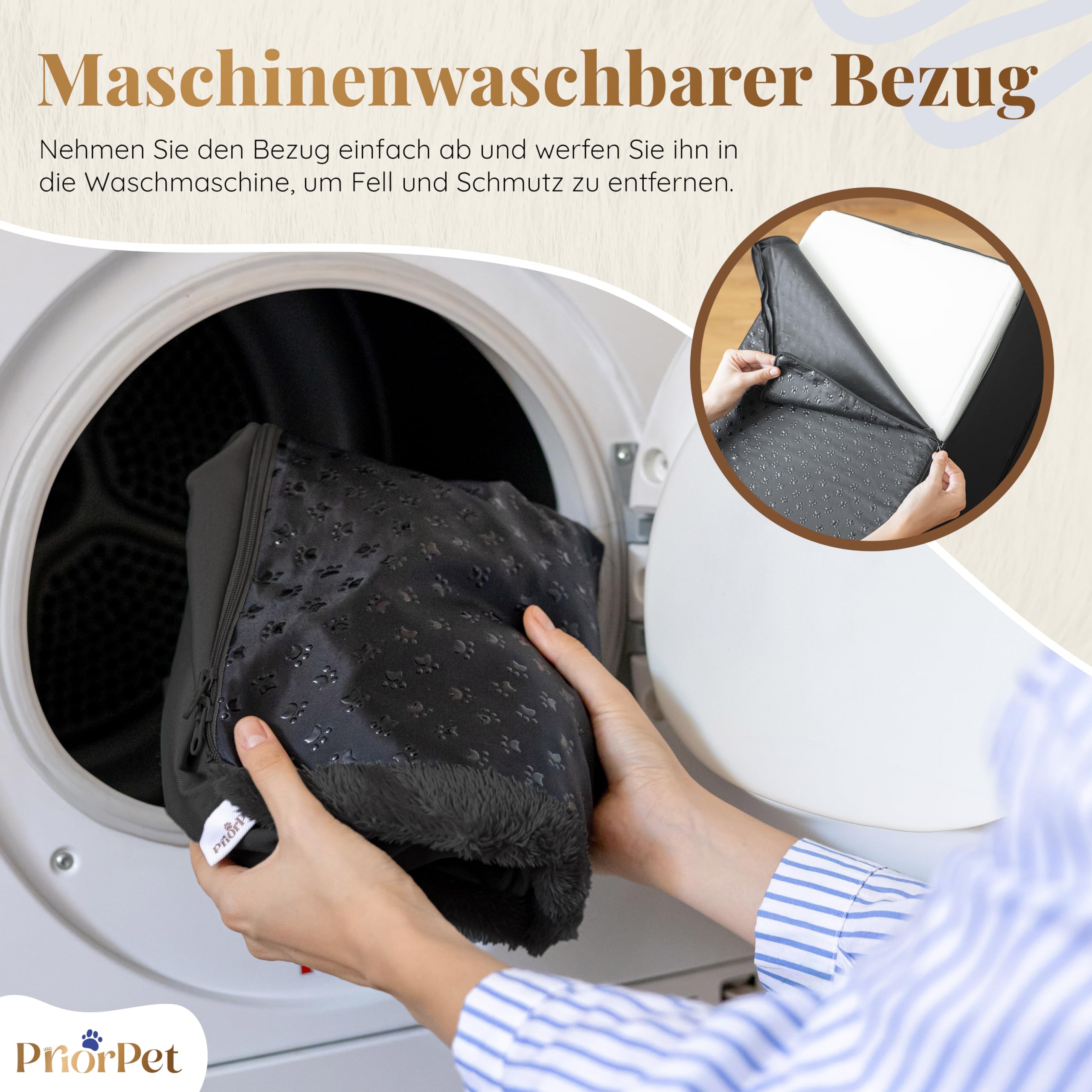 Hundetreppe für Bett und Sofa - 4 Stufen Hunderampe 58cm Hoch - Schaumstoff für Kleine Hunde - Sichere und Stabile Haustiertreppe - Abnehmbarer Waschbarer Bezug - Schwarz