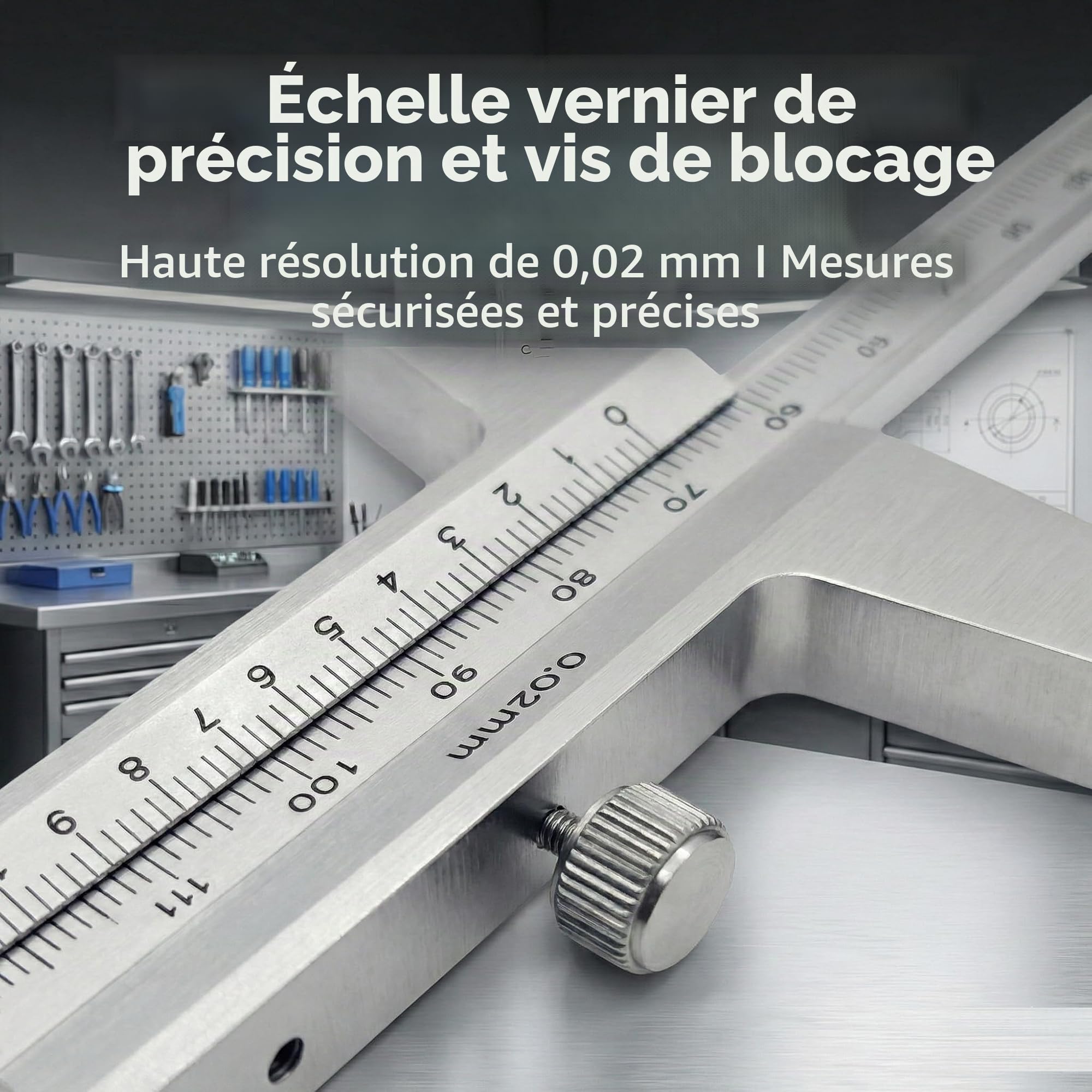 KATSU Jauge de Profondeur 0-200mm 0,02mm Précision Métrique Jauge de Profondeur Pied à Coulisse Vernier de Outil de Mesure 401172