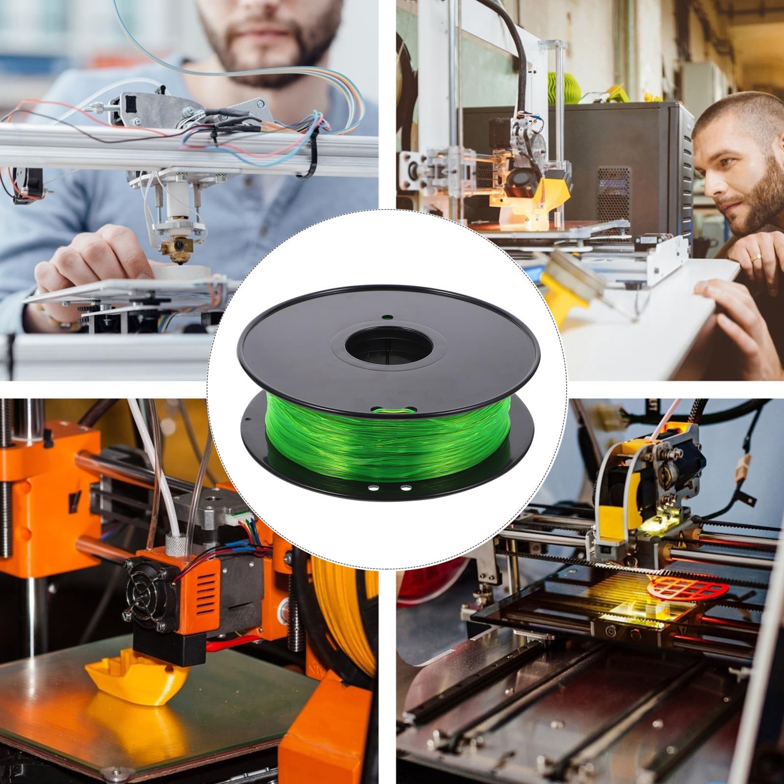 Filamento Tpu 1,75mm per Stampante 3d, Verde, 1 Kg