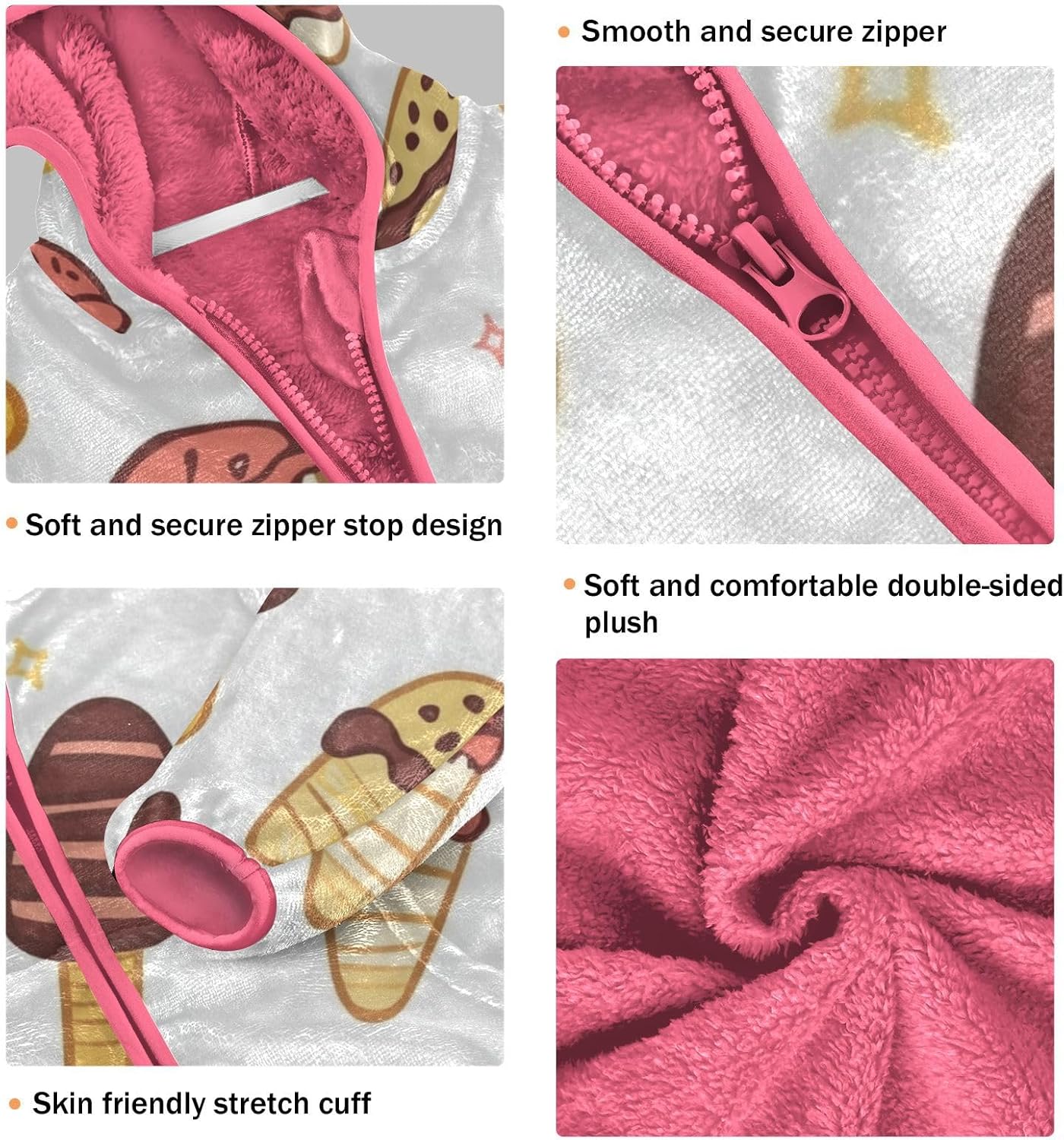 GuoChe Ice Cream 3_3 Kids Sherpa Jacket