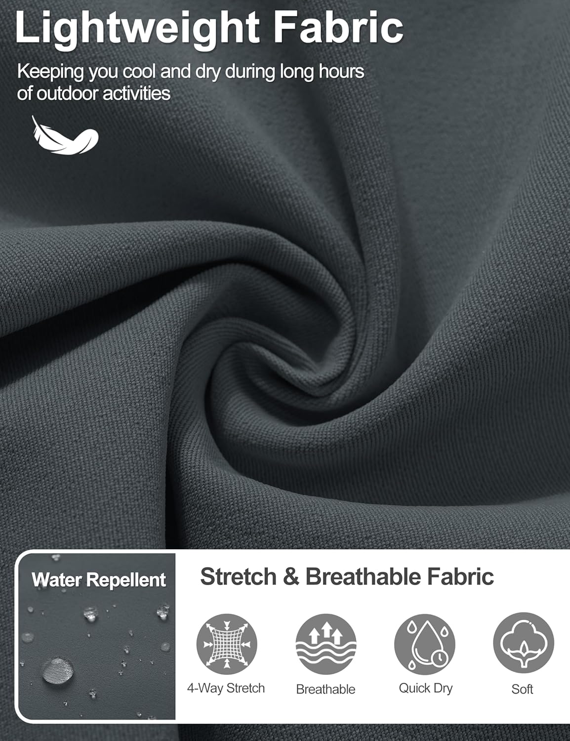 TACVASEN Men's 7" Golf Casual Shorts with 6 Pockets Stretch Lightweight Dress Work Short Flat Front Quick Dry for Summer - Image 3