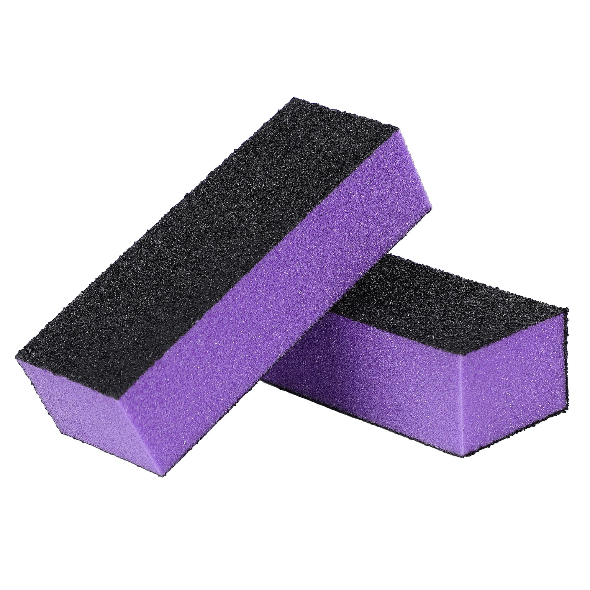 uxcell 4 Way Nail File, 2 Pcs Nail Buffer Sanding Block Manicure Art Tool Shiner Polisher for Women and Men, Sponge Nail Polishing Tool Kits for Professional Salon Home Use, Black Purple