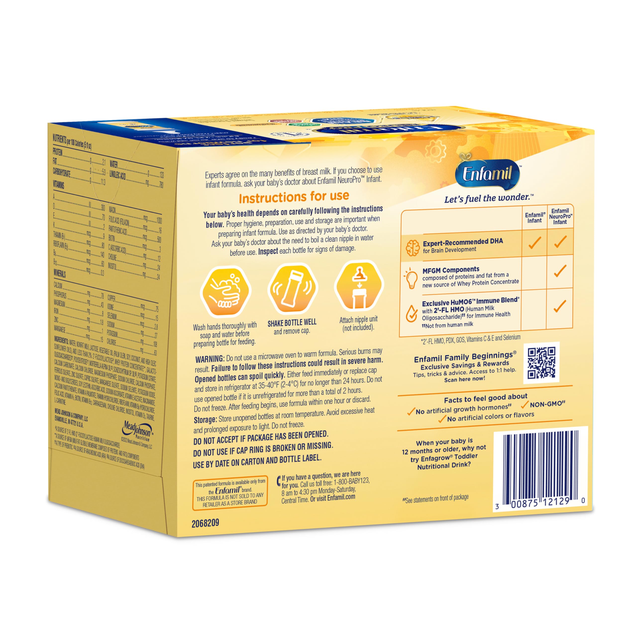 Enfamil NeuroPro Baby Formula, MFGM* 5-Year Benefit, Expert-Recommended Brain-Building Omega-3 DHA, Exclusive Immune Supporting HuMO6 Blend, Ready-to-Feed Infant Formula, Liquid, 2 Fl Oz, 6 Count (Pack of 4)