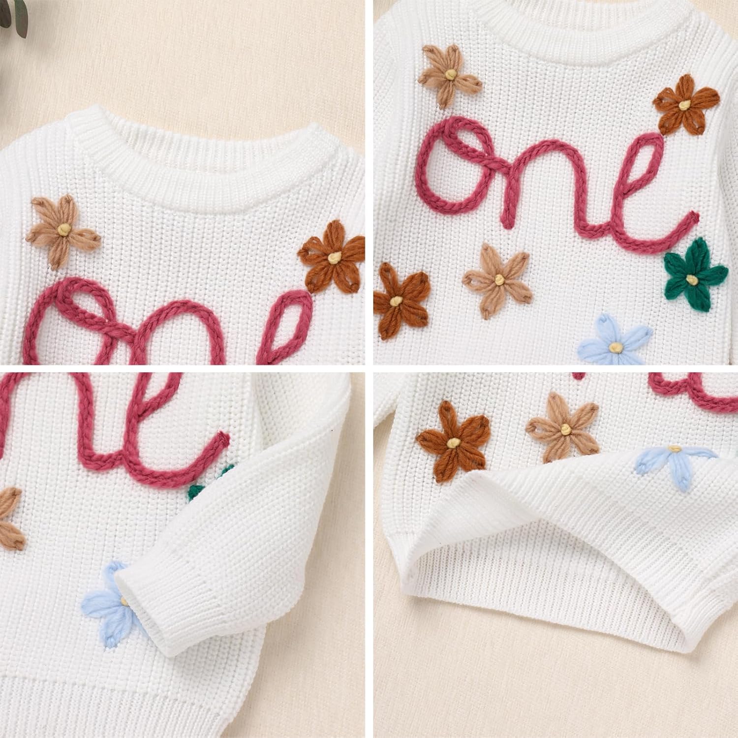 ODIZLI Infant Baby Girls Boys First Birthday Outfit Long Sleeve Sweater for Winter Fall Clothes