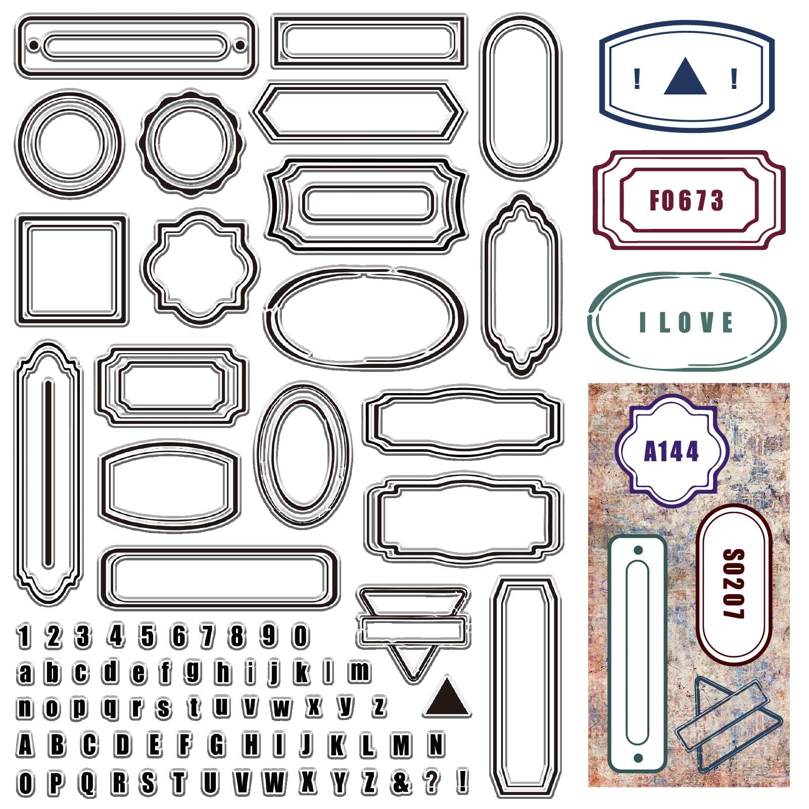 CRASPIRE Label Frame Clear Rubber Stamp 11.7x8.3 inch Big Size Vintage Background Border Transparent Silicone Seal Stamp for Journaling Card Making