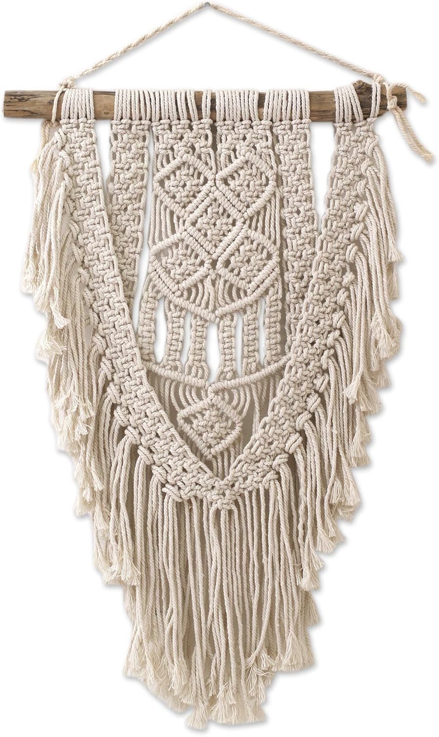 NOVICA Handmade Dawn In Tegalalang Cotton Macrame Wall Hanging
