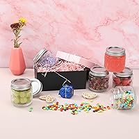 Vista 4 de Tarros de Albañil de 8 oz - Tarros de Vidrio Pequeños Vintage con Tapas de Metal Plateadas, Tarros de Conserva de Boca Regular, Seguros para 12pack