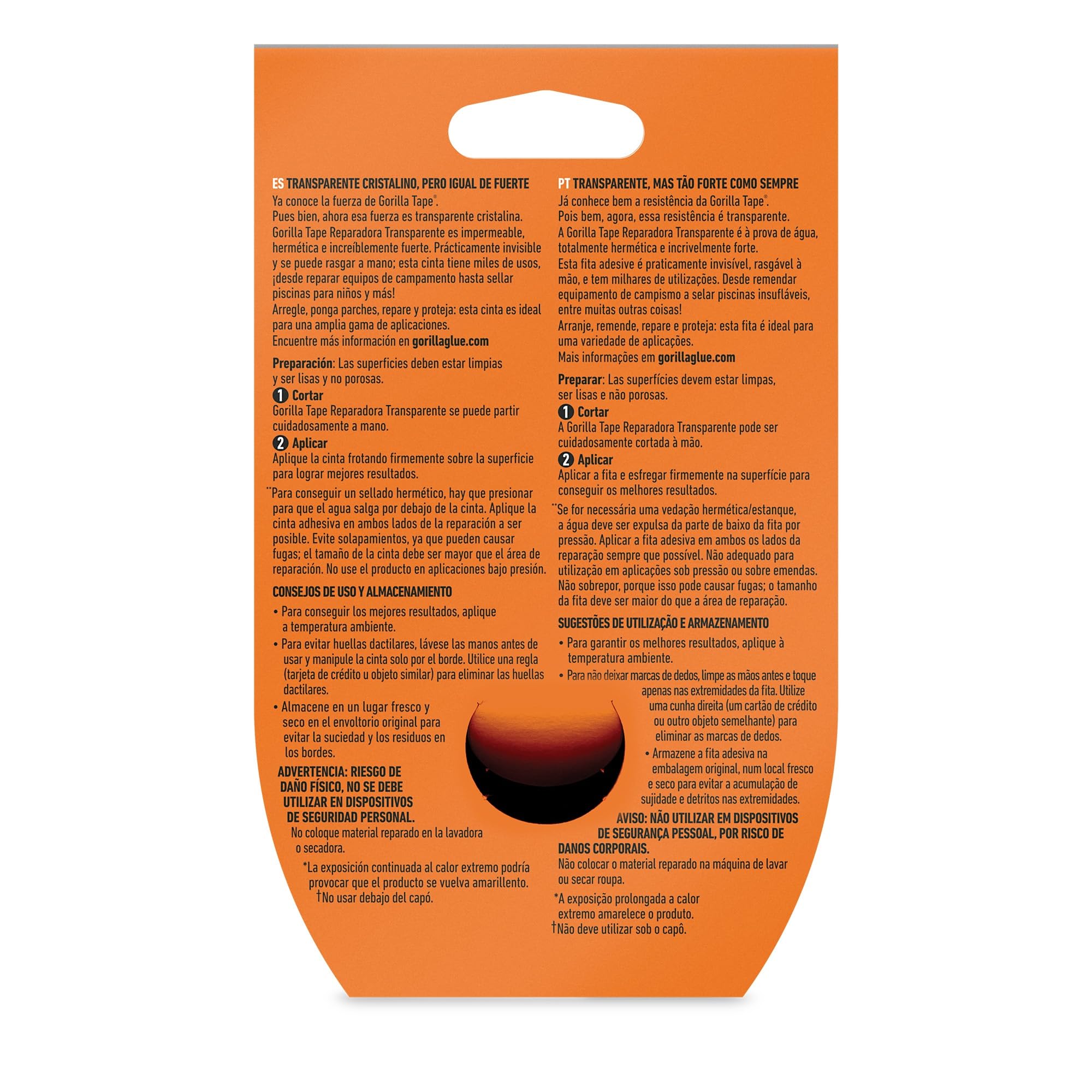 Gorilla Tape – Cinta Americana Transparente, 8,2m x 48mm | Pega Incluso Bajo al Agua | Alta Resistencia y Flexible | No Amarillea a la Intemperie