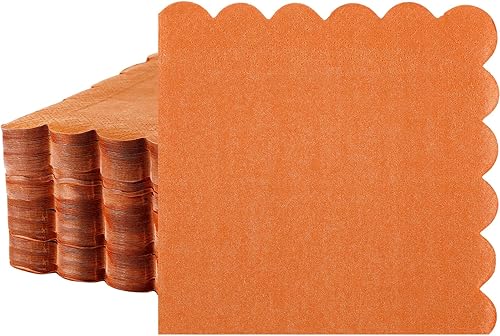 Fuutreo 100 servilletas de cóctel festoneadas de papel grueso, desechables, para fiestas, bodas, cenas, suministros de cumpleaños, 5 x 5 pulgadas