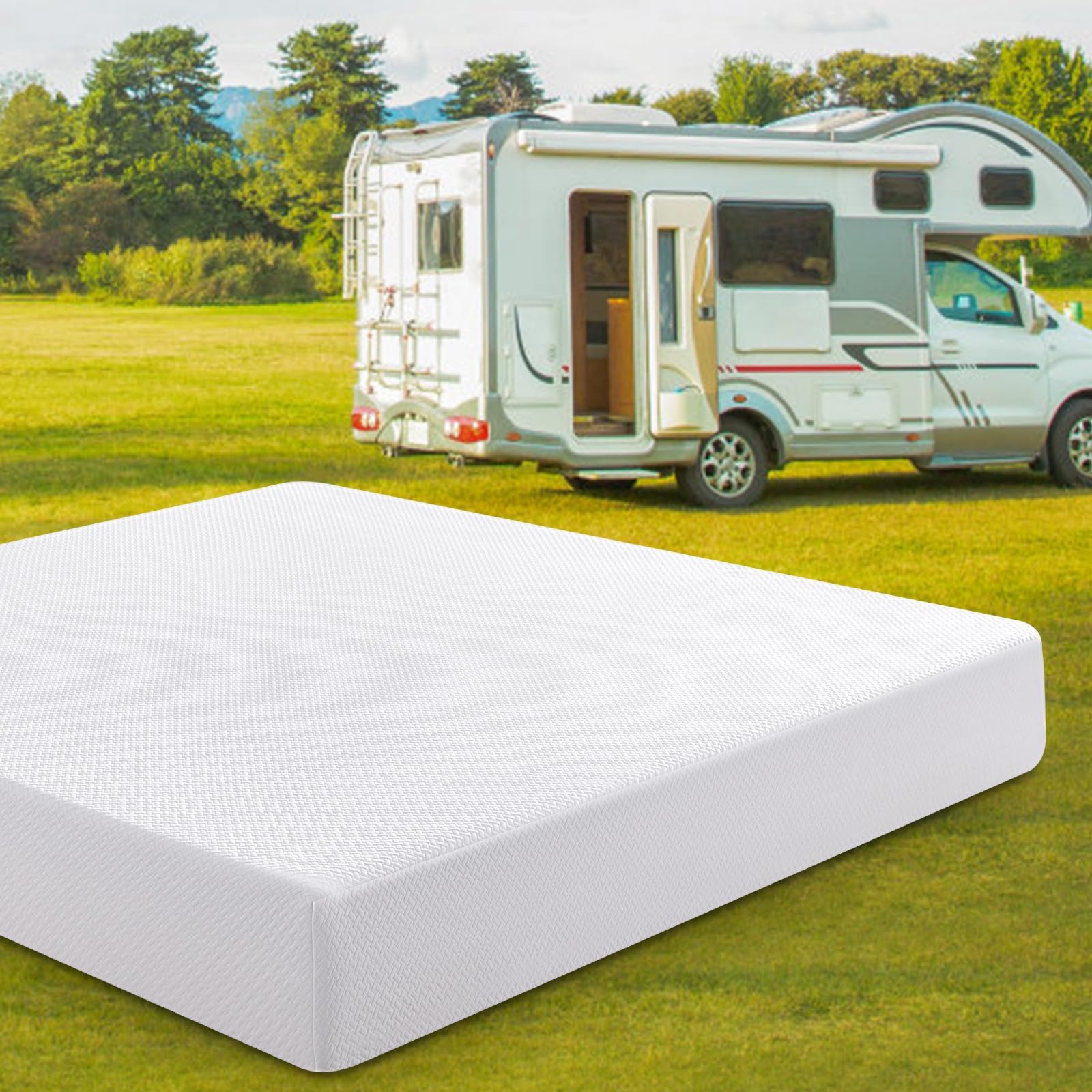 WEUP RV Mattress,10 Inch Short King Cooling Green Tea Gel Memory Foam