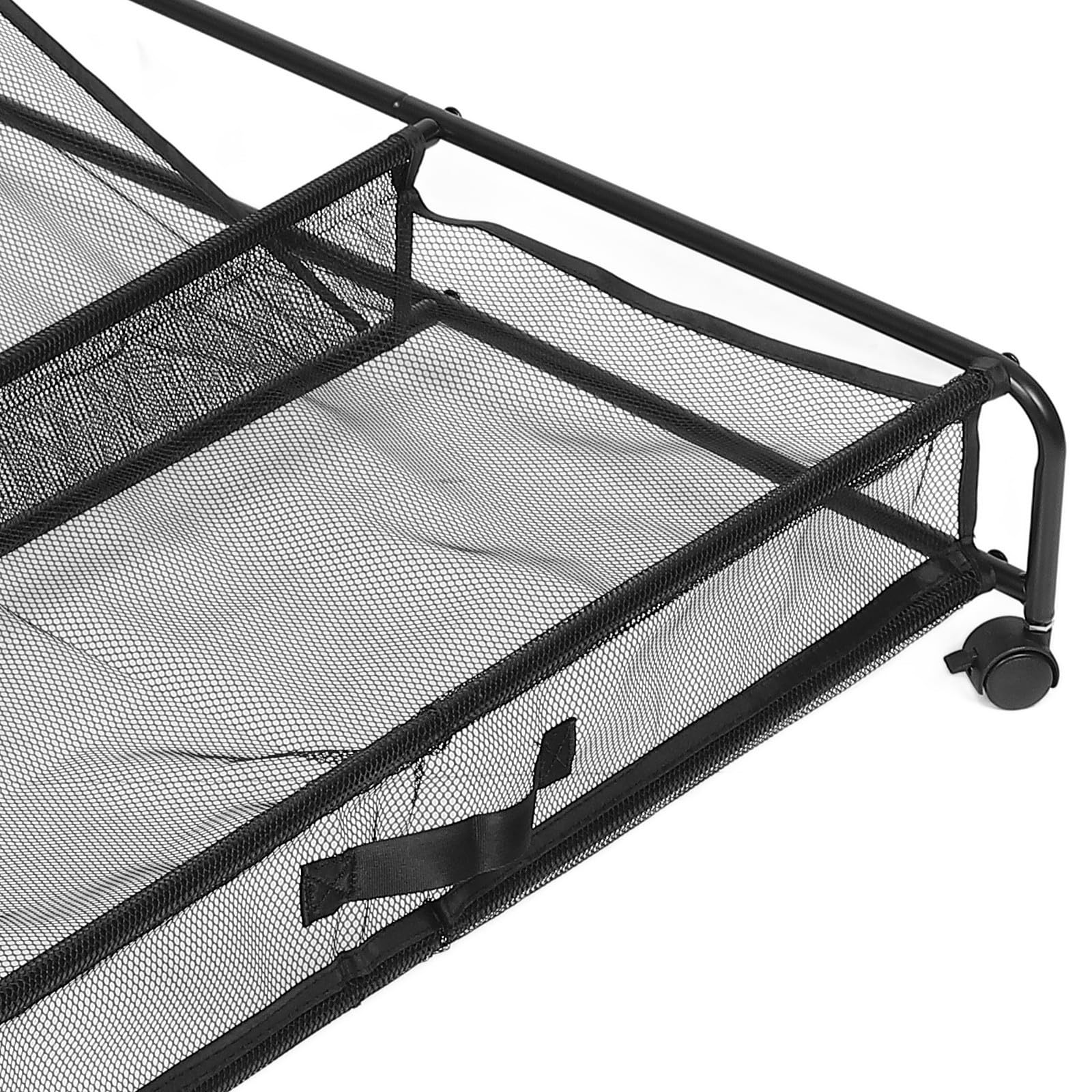 Zapatero con Ruedas de Hierro Plata para Almacenamiento bajo Cama