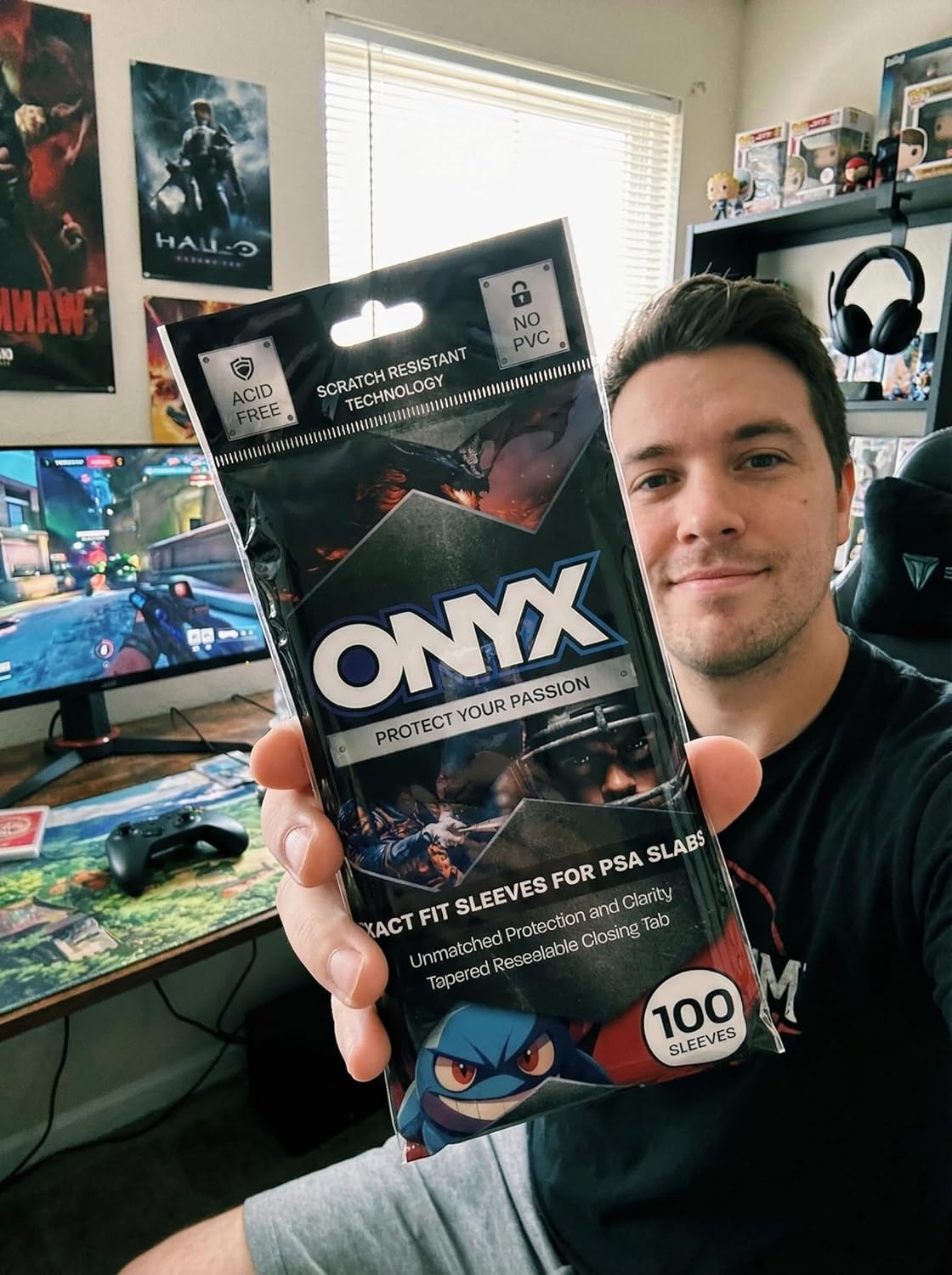 ONYX PSA Slab Sleeves - Graded Card Sleeves, PSA Perfect Fit Clear Cards Sleeves, Exact Fit Plastic Trading Bags, Cover Guard Saver Holder Sleeve Grading Baseball, Sports, MTG