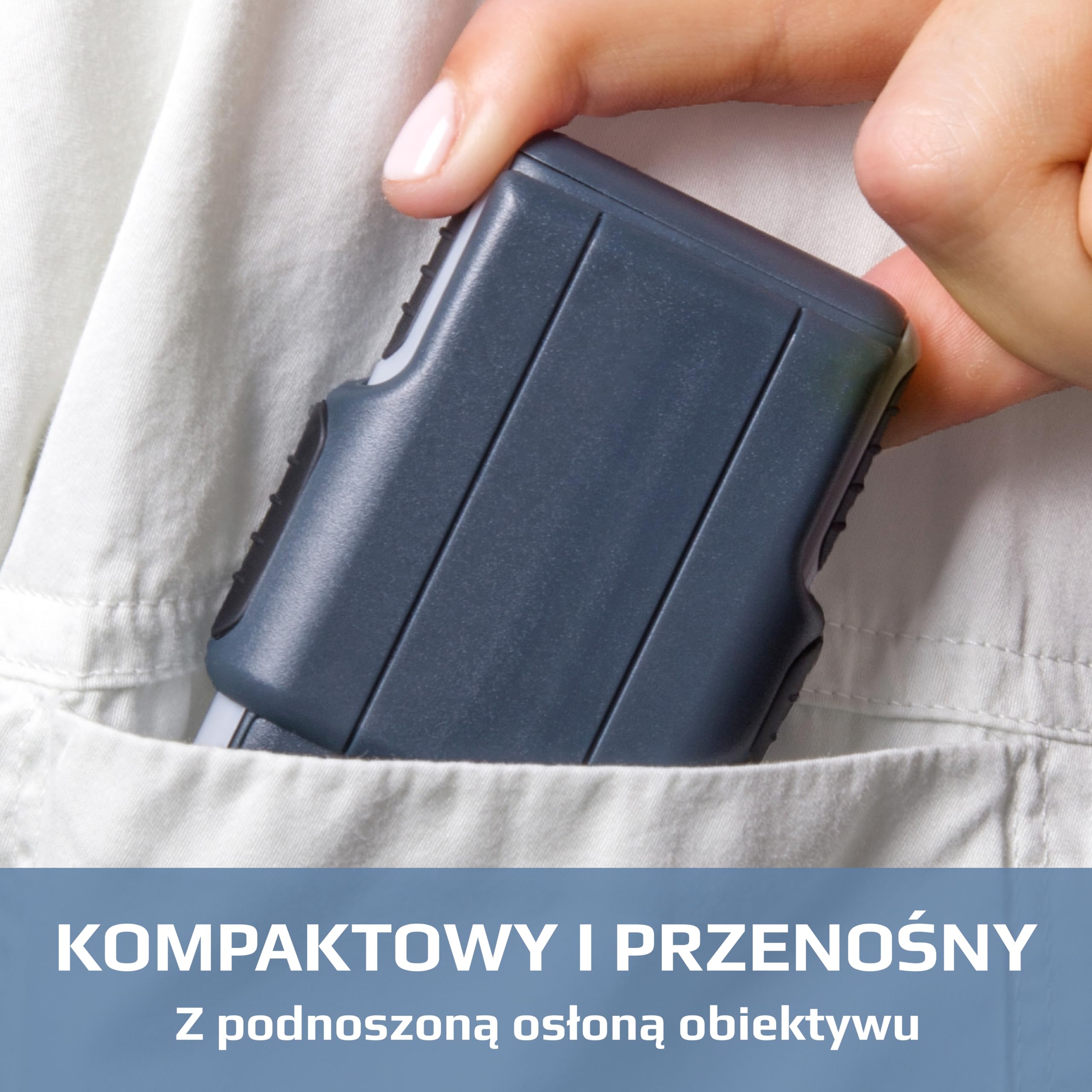 Carson PO-25 MiniBrite LED podświetlana kieszonkowa lupa z wbudowaną przesuwną osłoną obiektywu, szara, 5 cm x 1,5 cm x 11,4 cm