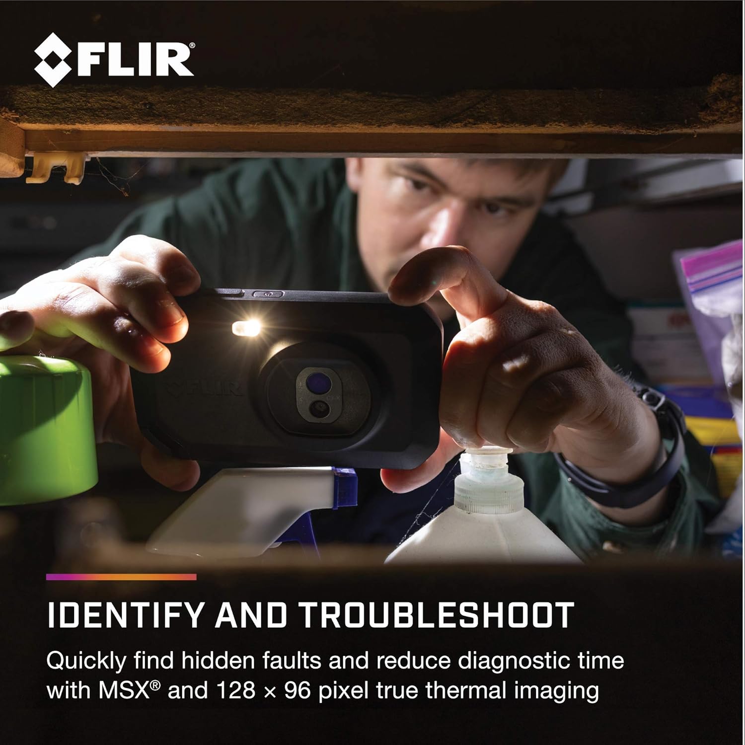 FLIR C3-X Compact Thermal Camera, Inspection Tool for Electrical/Mechanical, Building, and Maintenance Applications, with WiFi