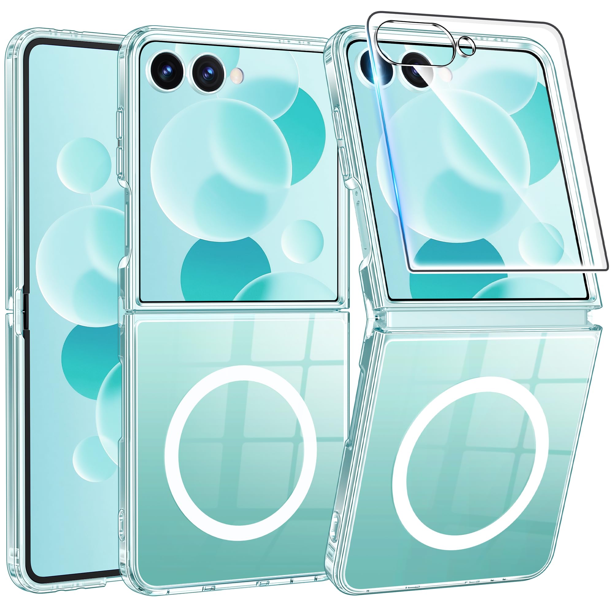 FNTCASE for Samsung-Galaxy Z-Flip-7 Magnetic Case: Clear Military Grade Drop