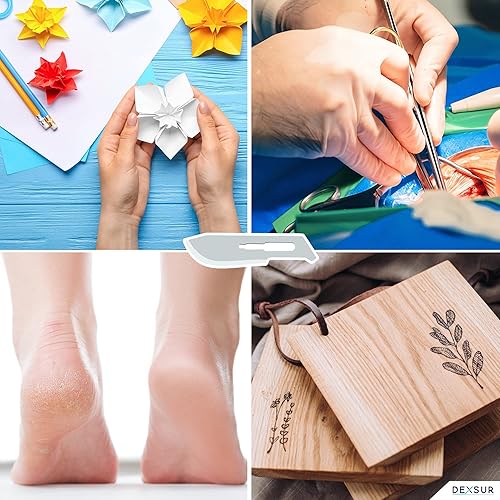 Miniatura 4 de Cuchillas de bisturí estéril de acero de alto carbono, 20 cuchillas quirúrgicas para dermaplaning, caja envuelta individualmente de 100 piezas +