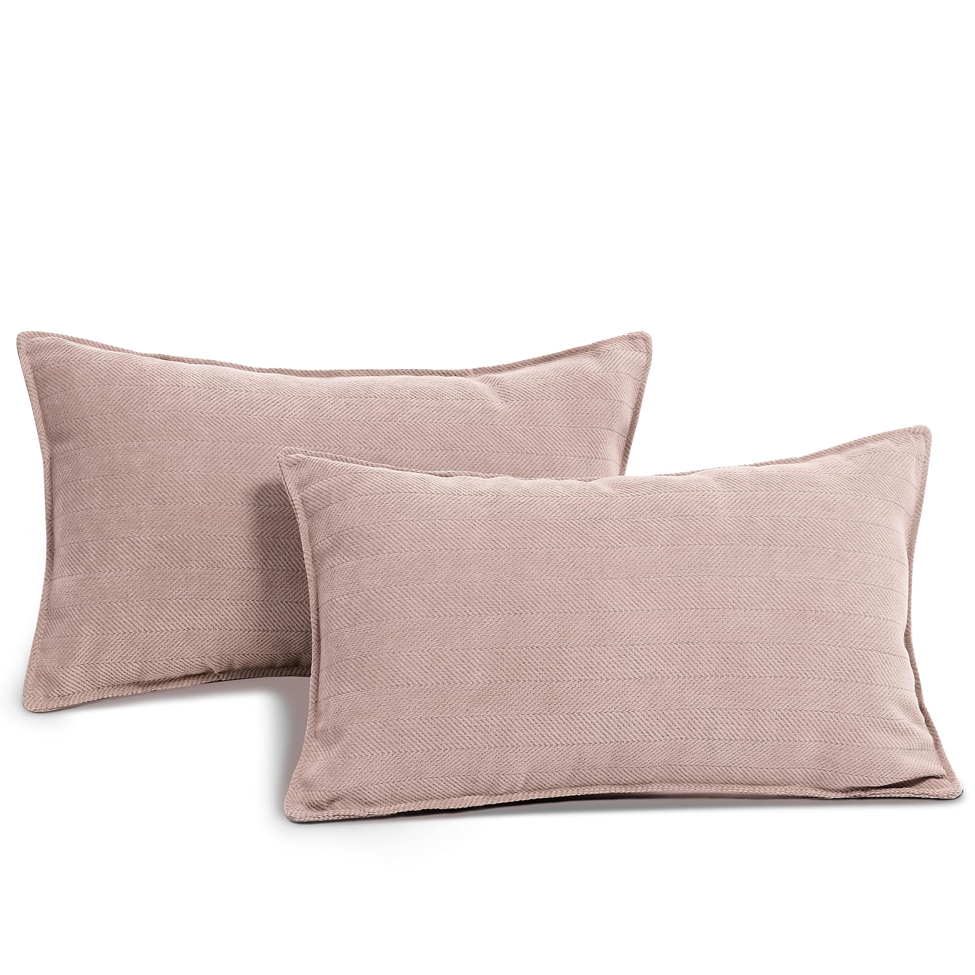 ZWJD Rose Grey Cushion Cover 40 x 60 cm, Set of 2 Chenille Cushion Covers, Sofa Cushion Covers with Elegant Design, Soft and Luxurious Decorative Cushions for Couch, Bed and Home Decoration