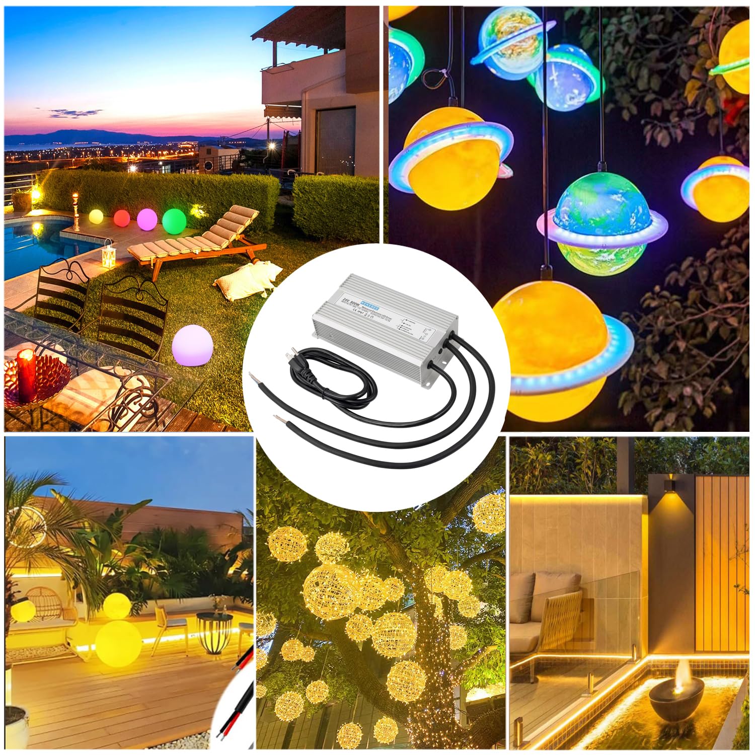 LED Driver 24V800W Waterproof Power Supply 90-130V to 24V33.3A AC to DC Converter IP67 Low Voltage Transformer Suitable for Indoor and Outdoor LED Lighting and Any 24V DC Device - Image 4