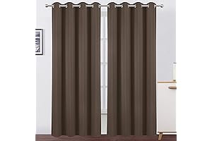 LEMOMO Blackout Curtains, 52 x 84Inch, Chocolate Brown