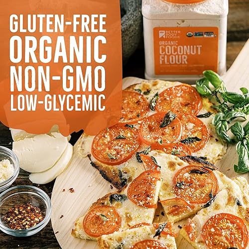 Miniatura 6 de BetterBody Foods Harina de coco orgánica de 2.25 libras, alternativa de harina blanca naturalmente sin gluten con un ligero sabor y aroma a coco,