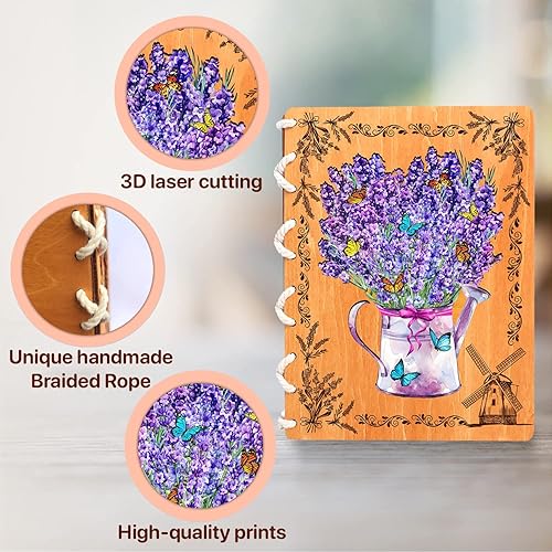 Miniatura 5 de DEPLEE Tarjetas de madera de tulipán con amor con diseño único para el día del padre, cumpleaños o cualquier ocasión, tarjetas de feliz aniversario,