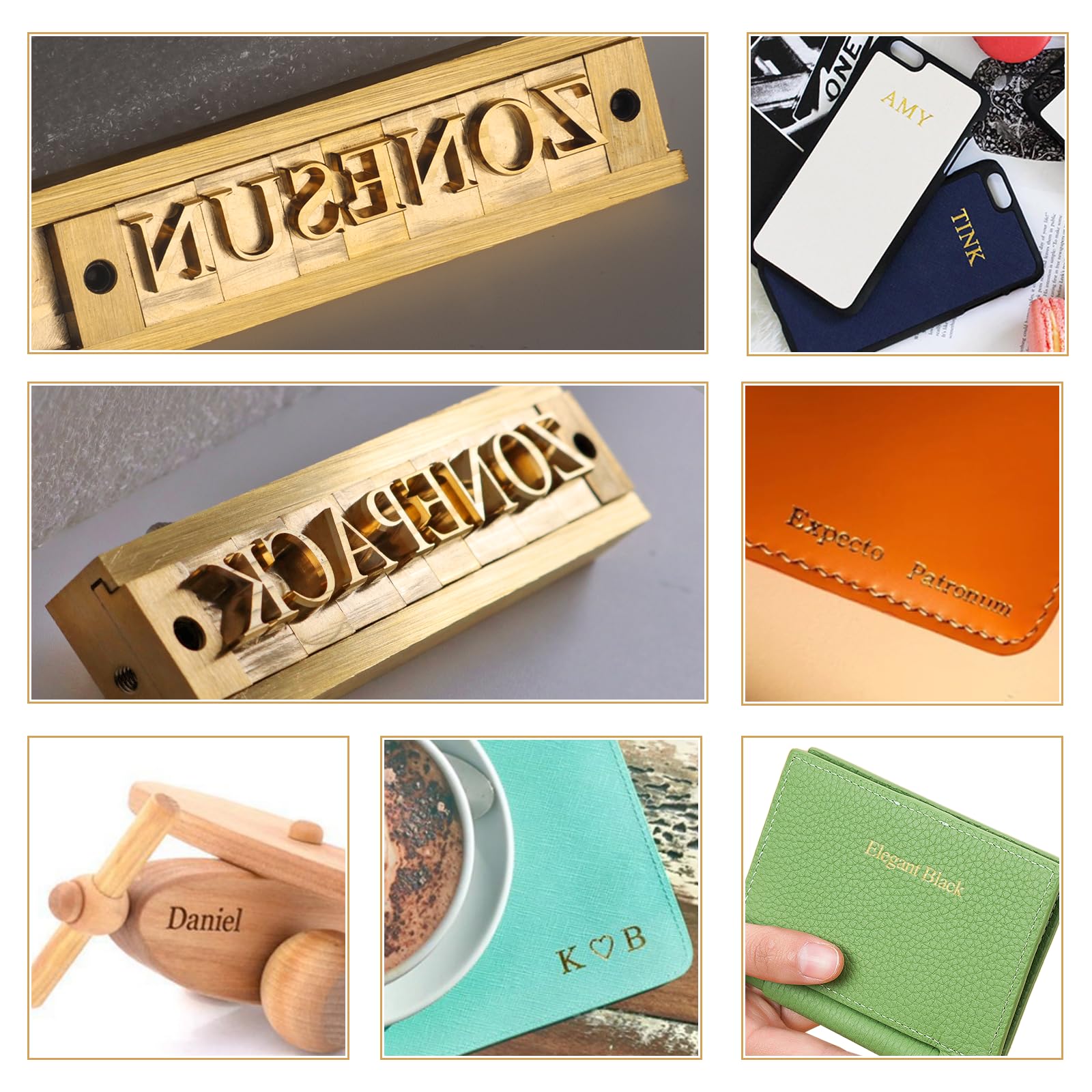 Estampado de letras flexibles de cobre y latón, números, alfabetos, símbolos, caracteres, moldes de grabado CNC para máquina de estampado en caliente (0.394 in Time New Roman) 5
