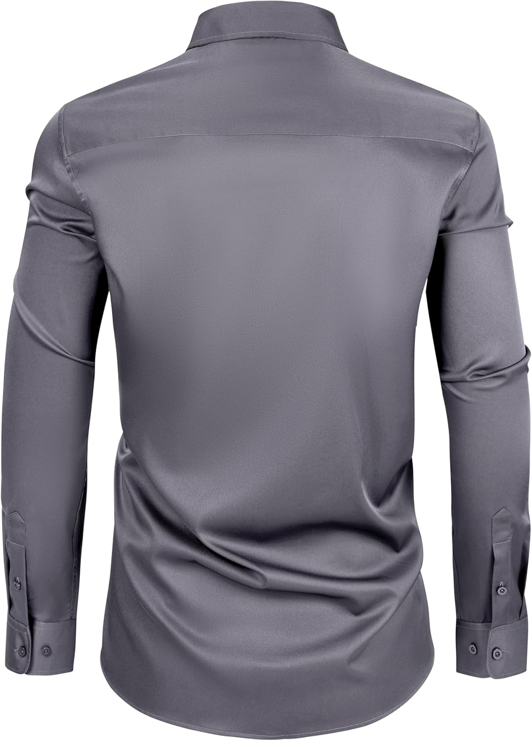 Mens Dress Shirts Long Sleeve Collared Shirt Wrinkle Resistant Formal Shirts Business Casual Button Down Shirt Medium 00105_grey image 3 of 3 B0DBLKQ3ZY