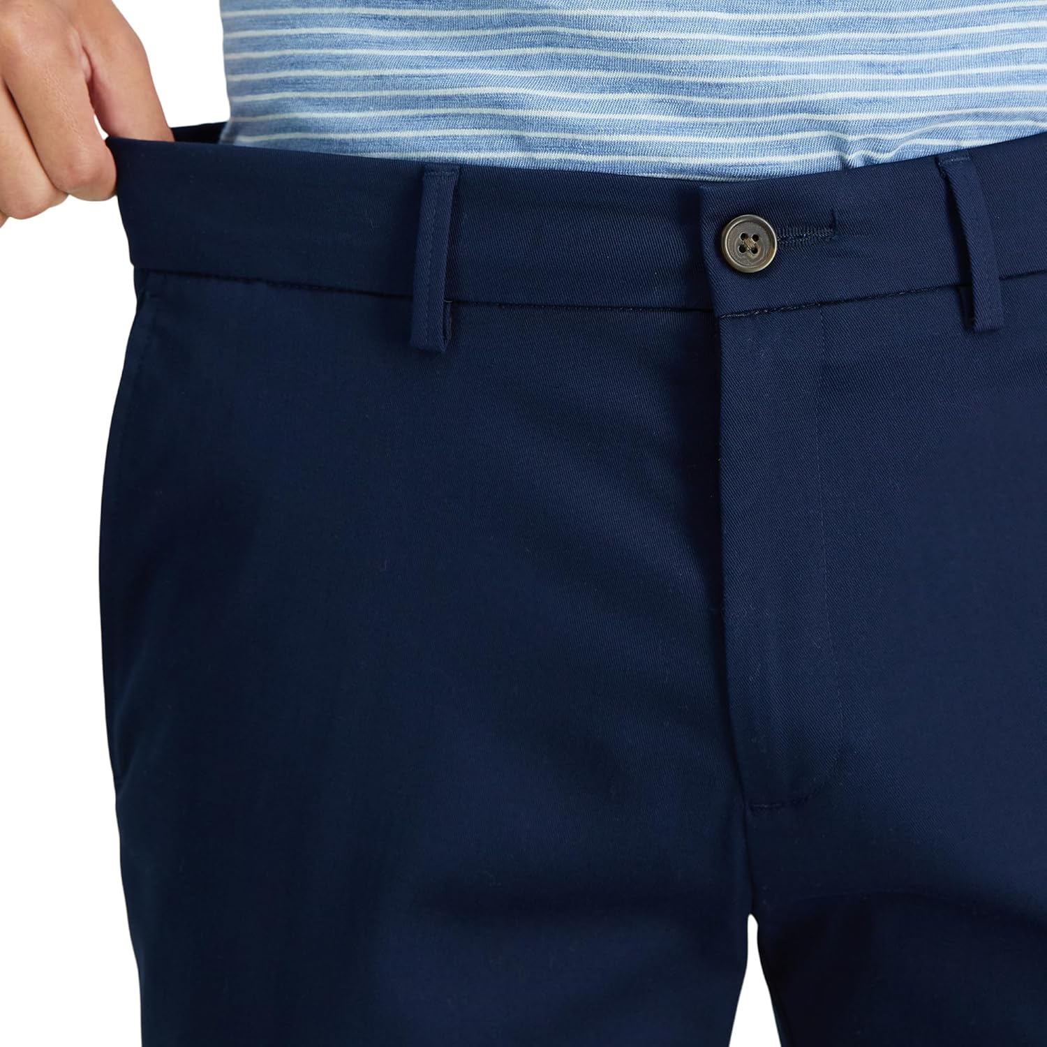 Haggar Mens Premium No Iron Khaki Slim Fit Flat Front Casual Pant - Image 4