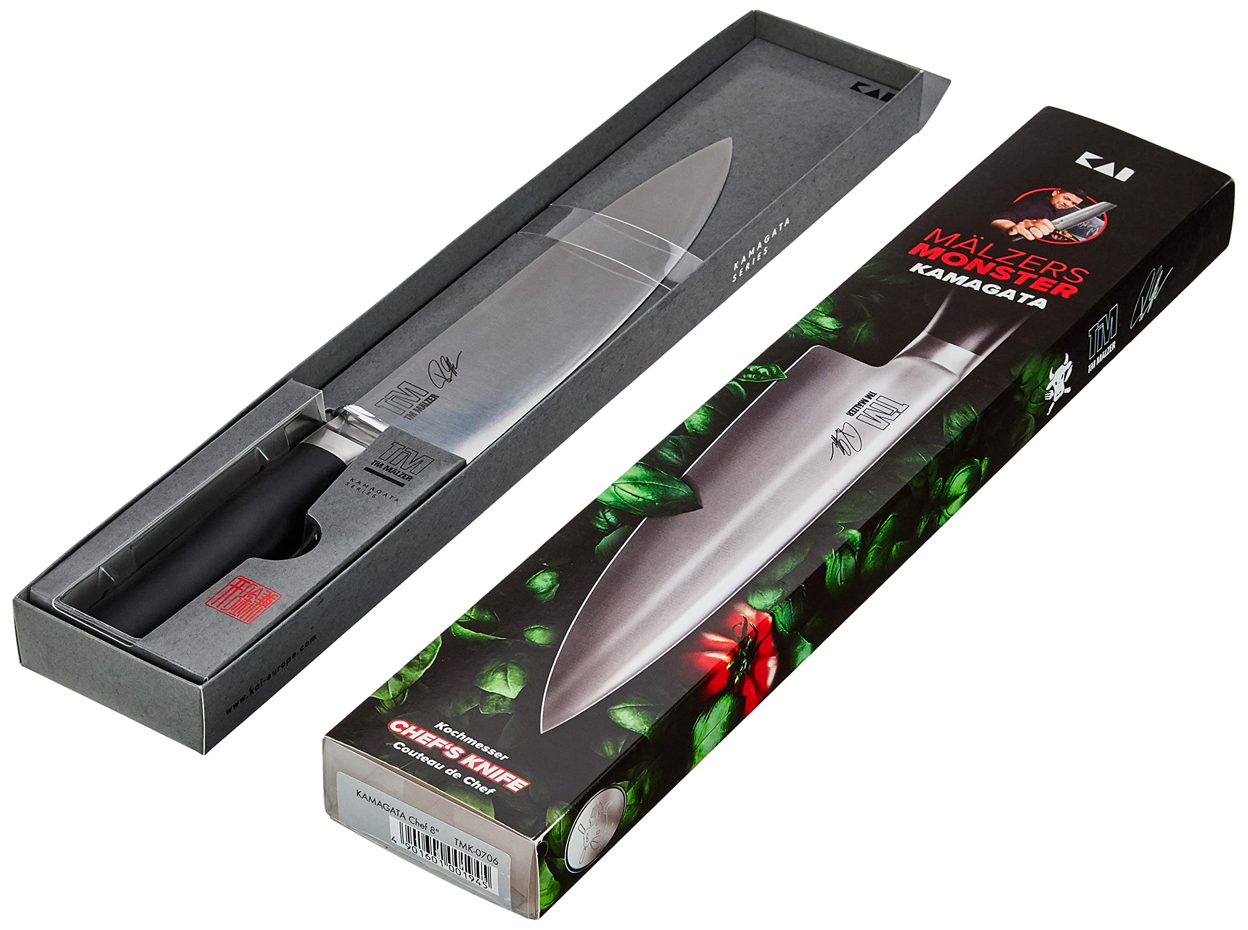 KAI Tim Mälzer Kamagata coltello da cucina giapponese 20,0 cm lunghezza lama - acciaio inossidabile 4116 forgiato - 56 (±1) HRC - manico in POM lucidato - coltello da chef - Made in Japan