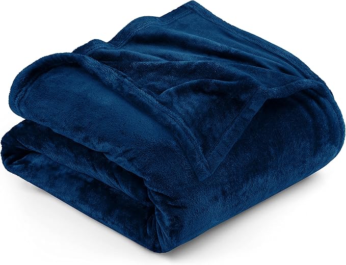 Utopia Bedding Fleece Blanket Twin Size [Navy, 90x66 Inch] 300 GSM