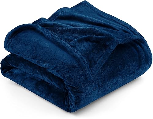 Utopia Bedding Fleece Blanket Queen Size Navy 300GSM Luxury Bed