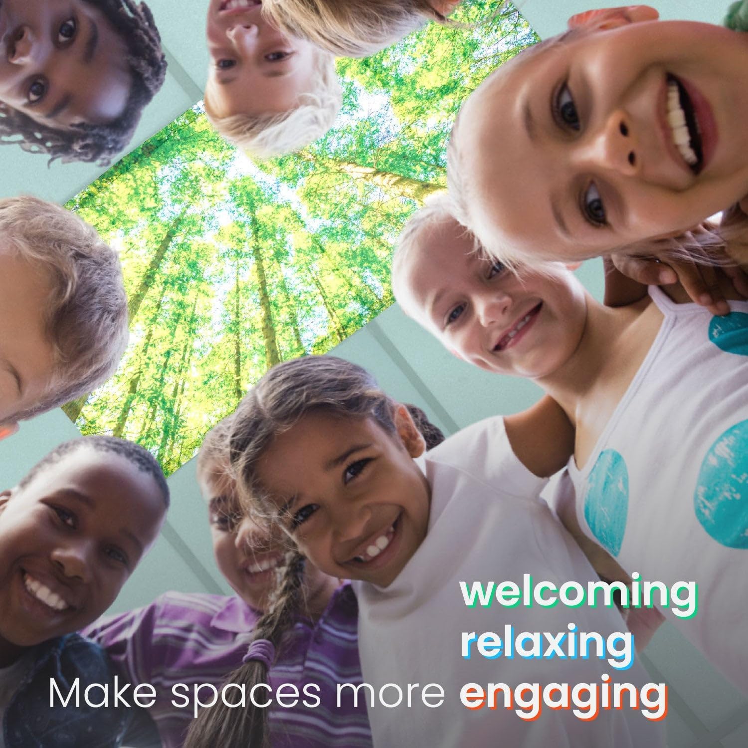 ShadeOn Fluorescent Light Covers for Ceiling Lights (4-Pack) - 2x4 ft Magnetic Light Covers for Ceiling Lights Classroom - Office Light Covers for Fluorescent Lights - Forest Canopy