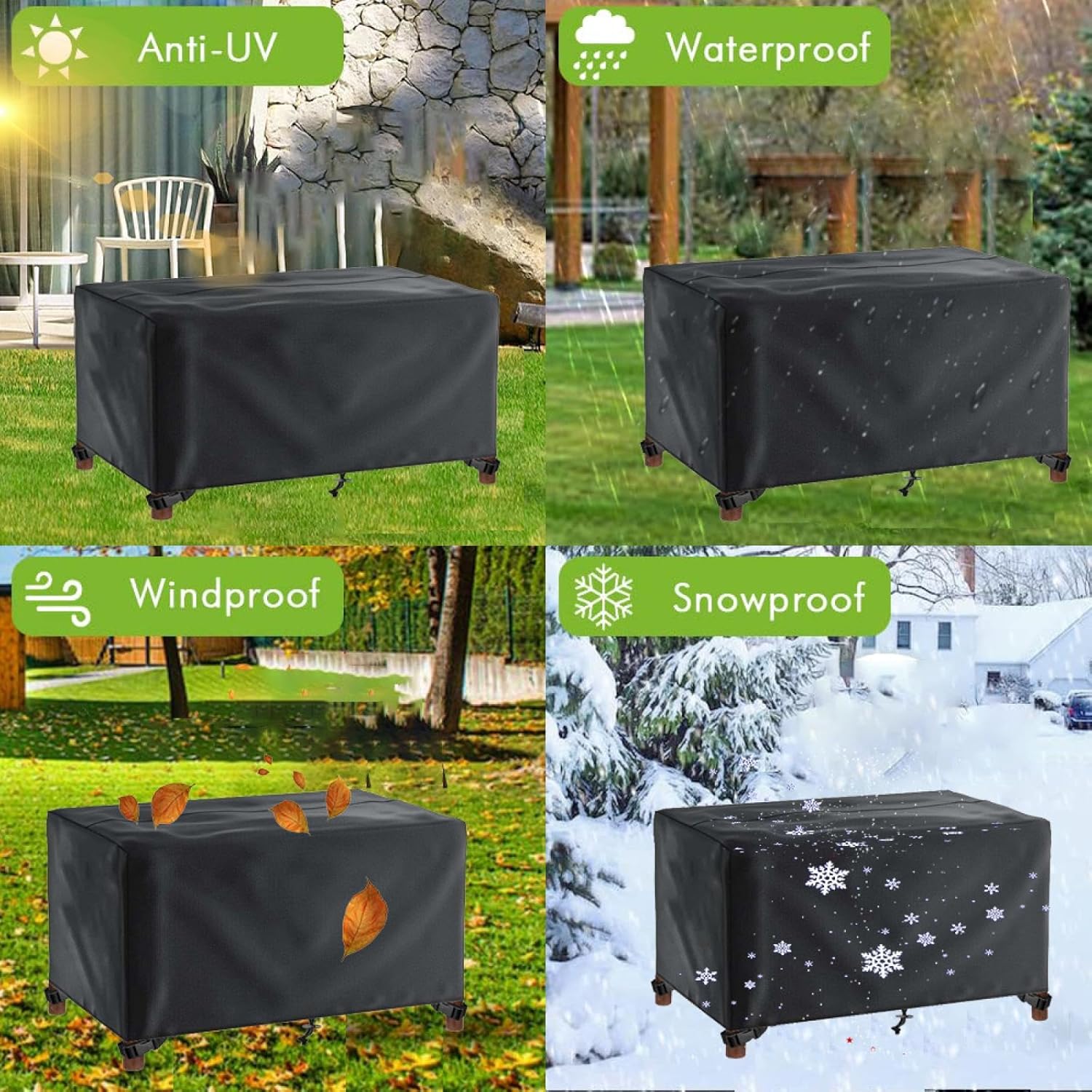 Patio Furniture Covers Waterproof 87" Lx71 Wx41 H/220x180x105cm Heavy Duty Outdoor Table Cover, Tall Bar Height Outside Table and Chairs Set Covers for Winter, Rainproof Fadeproof