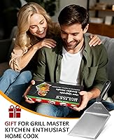 Vista 8 de HULISEN Espátula grande de acero inoxidable para parrilla, espátula de metal resistente de 6 x 5 pulgadas con bordes de corte, accesorios