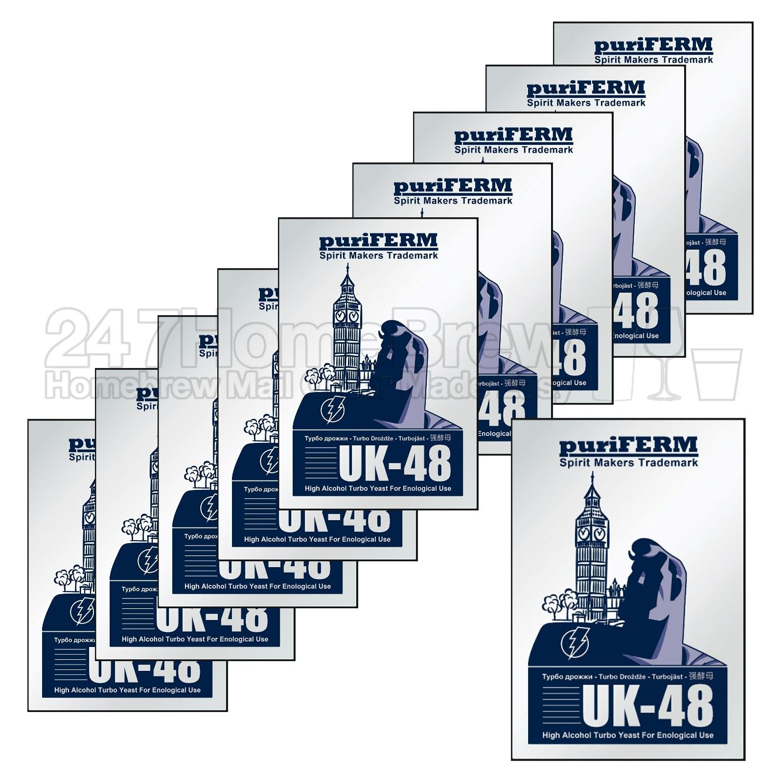 10x Puriferm UK-48 Turbo Yeast 48hr High Alcohol fermentaion