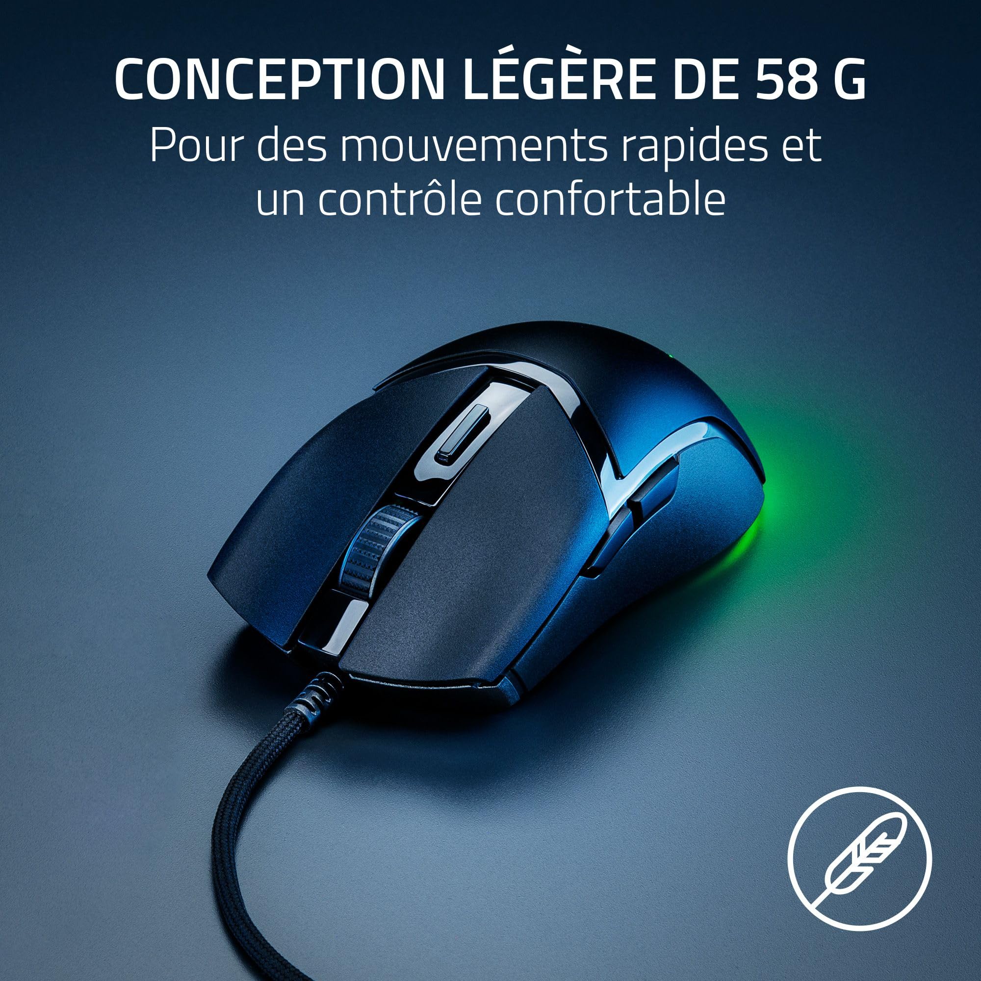 Razer Cobra Wired Gaming Mouse with Chroma RGB (57g Lightweight Design, 3rd Gen Optical Mouse Switches, with Under-Mouse Ligh - 3