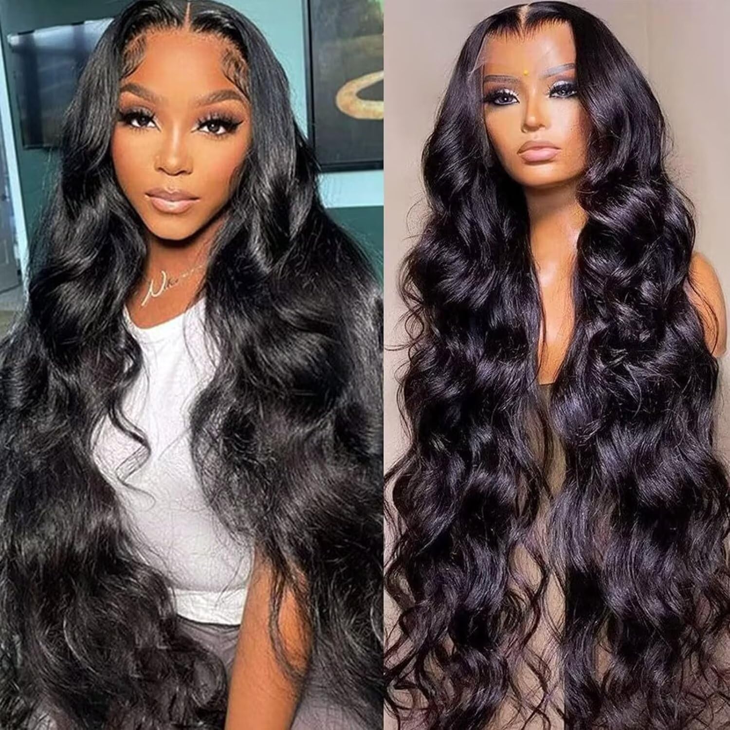 MsSunlight 13x6 Body Wave Lace Front Wigs Human Hair Pre Plucked 180% Density Deep Part Body Wave 13x6 HD Transparent Frontal Wigs for Women 26 Inch