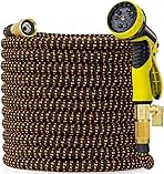 Expandable Garden Hose 100 ft, 2025 Upgraded Flexible Water Hose 100ft with 10 Function Spray Nozzle, Lightweight, No Kink, Retractable Expanding Hose With 3/4