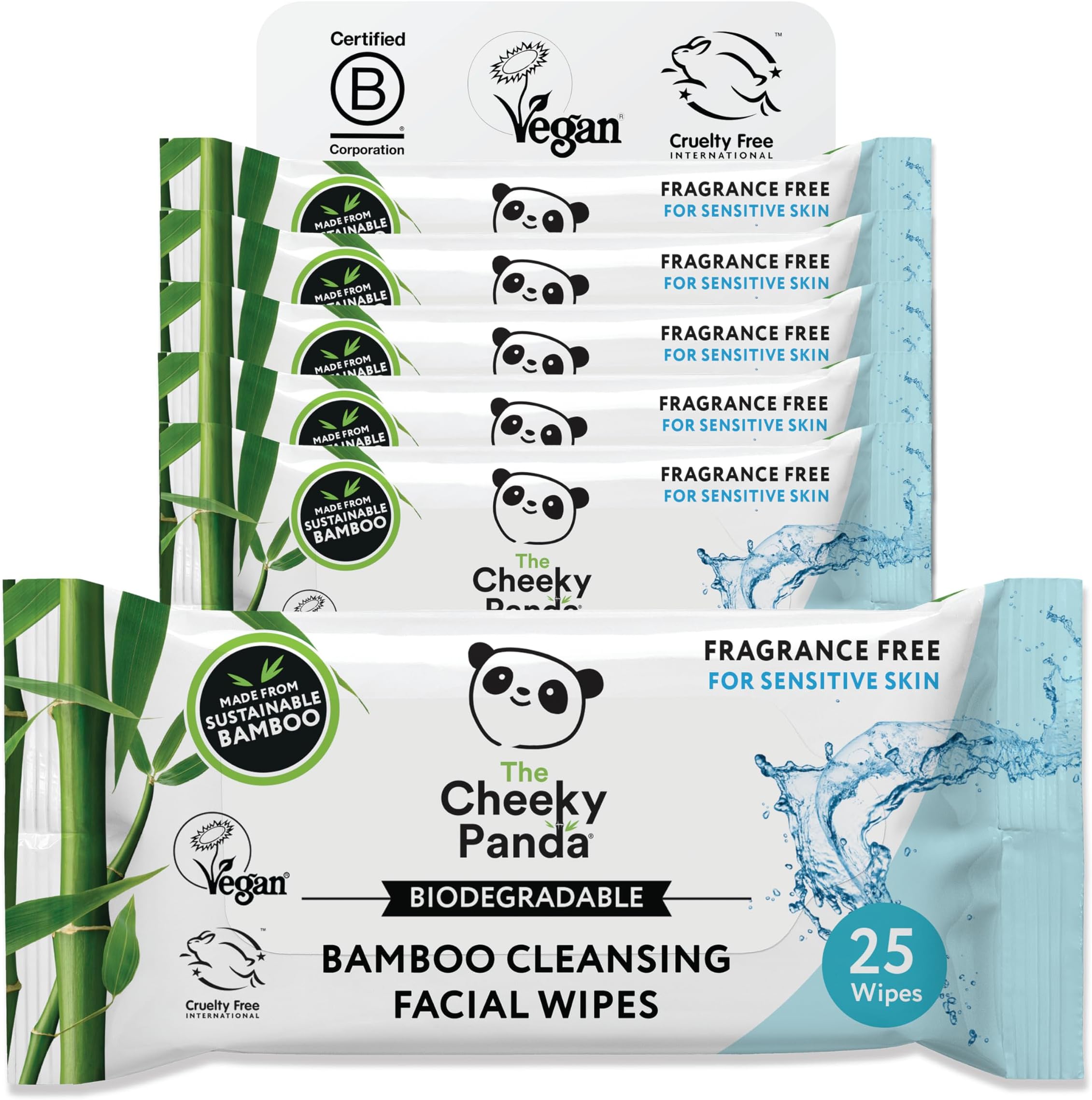 The Cheeky Panda Bamboo Face Cleanser Makeup Remover Wipes