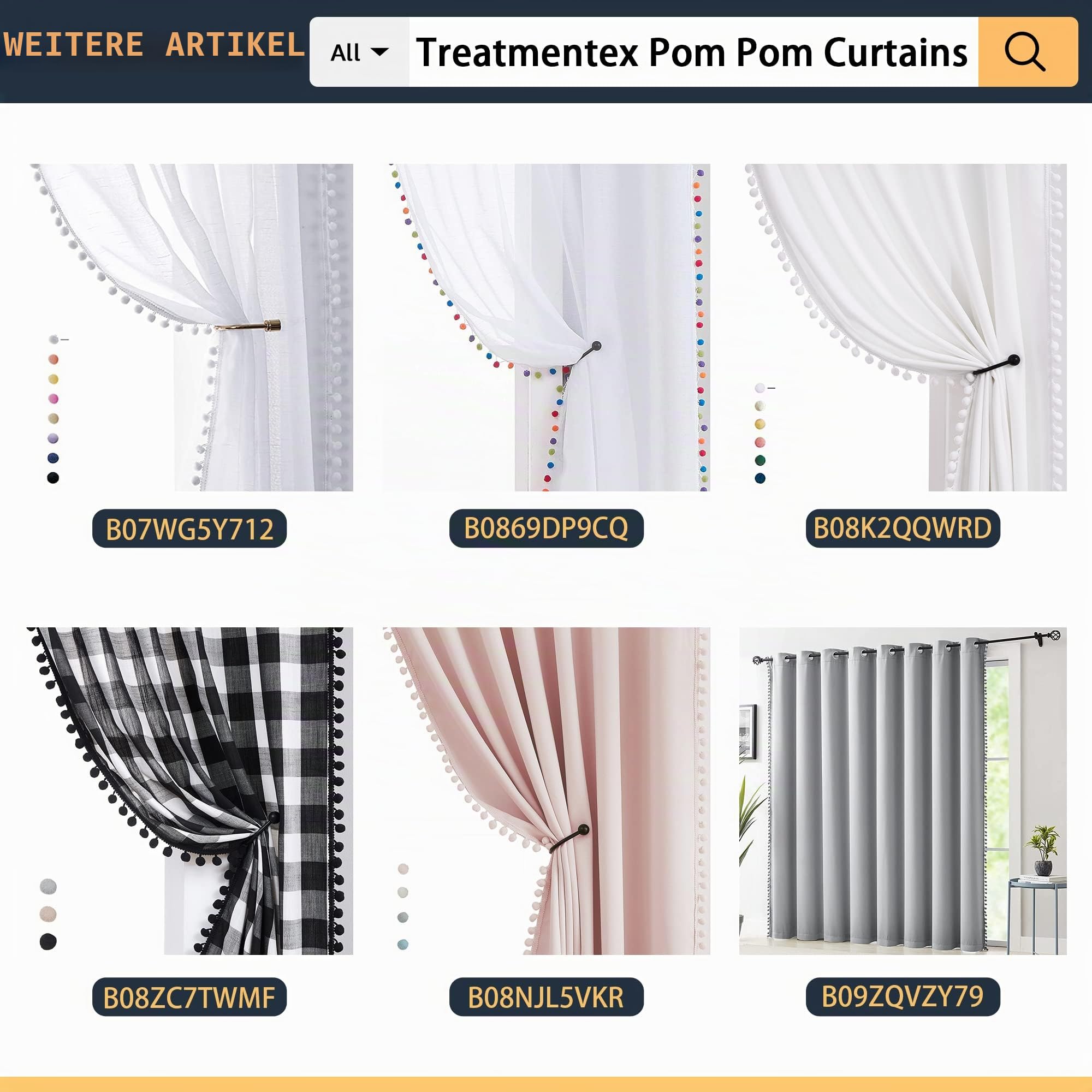 Treatmentex Hellbraune Buffalo Plaid Vorhänge Pom Fenster für Wohnzimmer Schlafzimmer rustikales Bauernhaus Gingham Karomuster halbtransparente Fenstervorhänge, Taupe Weiß Rod Pocket 2 Stück