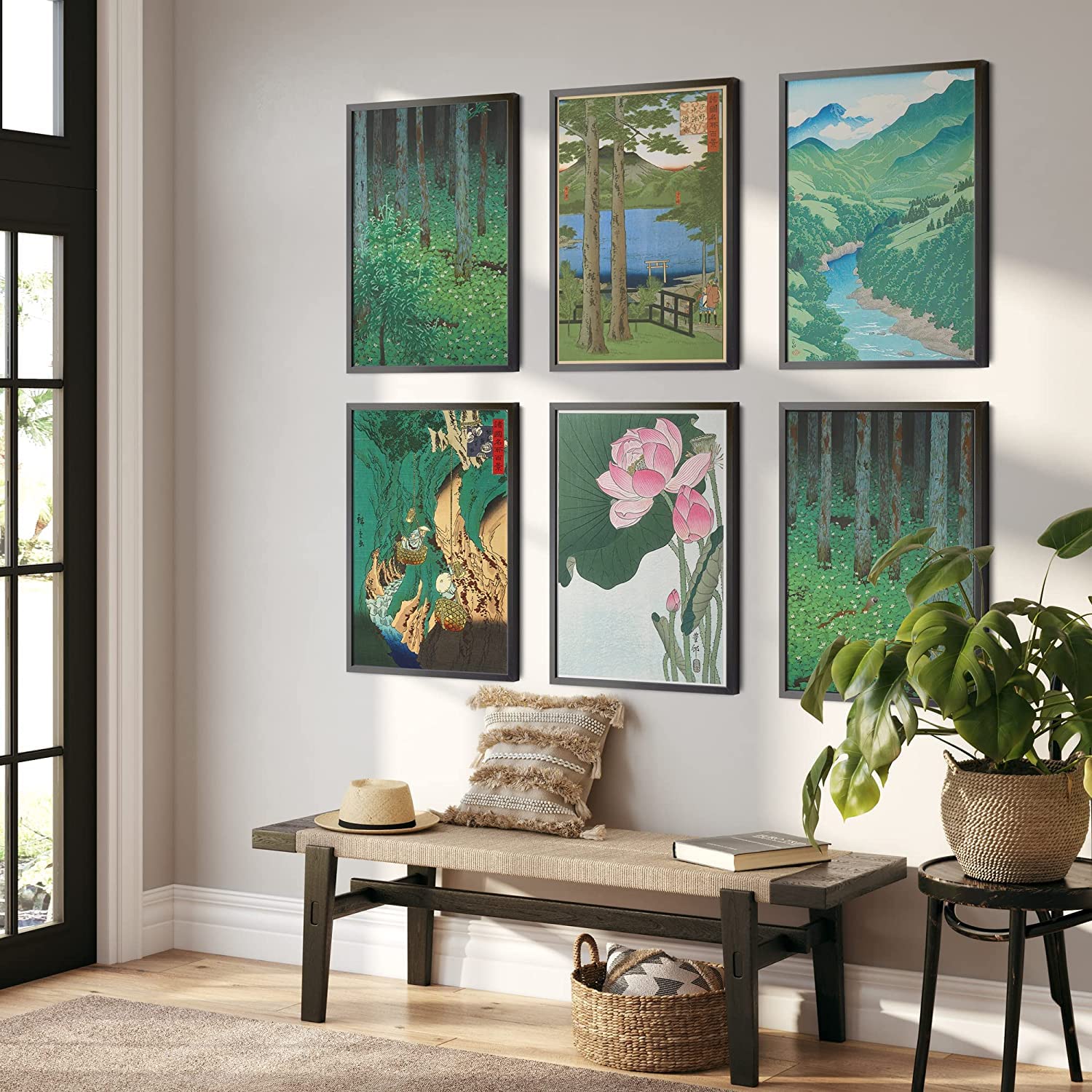 Amazon.com: Wallbuddy Japanese Decor Woodblock Nature Poster