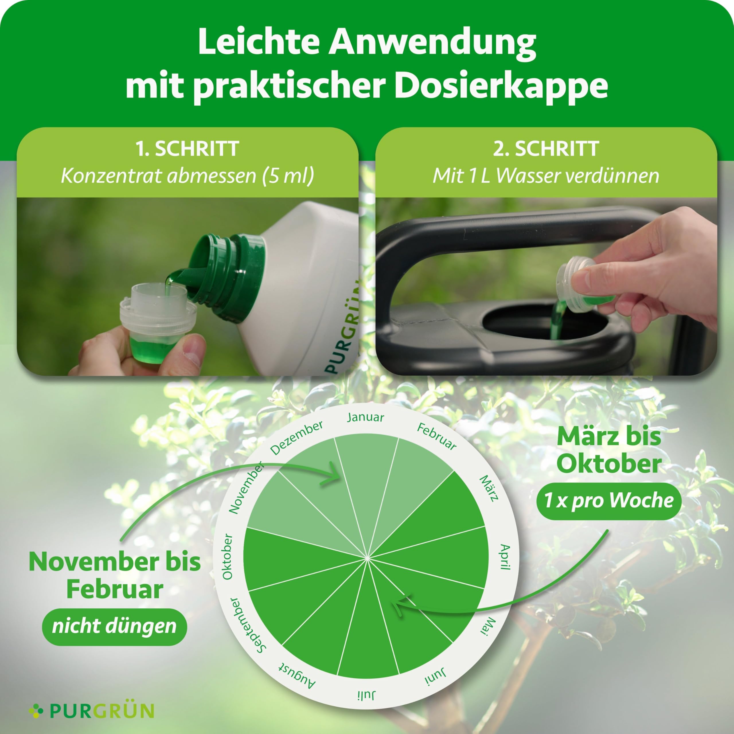 Bonsai-Dünger 1 Liter – Spurennährstoffe für gleichmäßiges Wachstum – Fördert die Blütenbildung blühender Bonsais – Extra Kalium stärkt die Widerstandskraft – Für 200 Liter Gießwasser