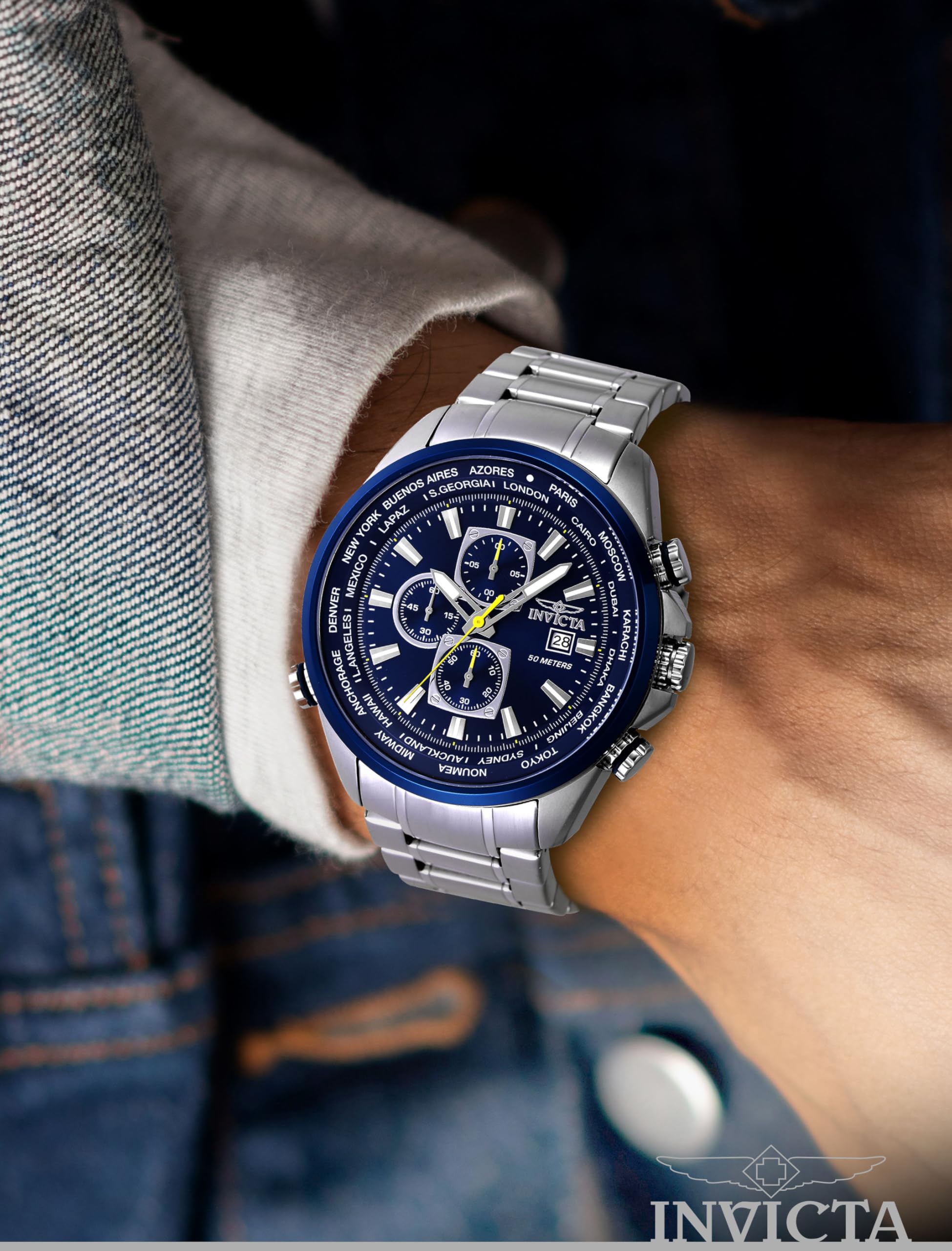 Invicta Aviator Men - Cuarzo de 50 mm