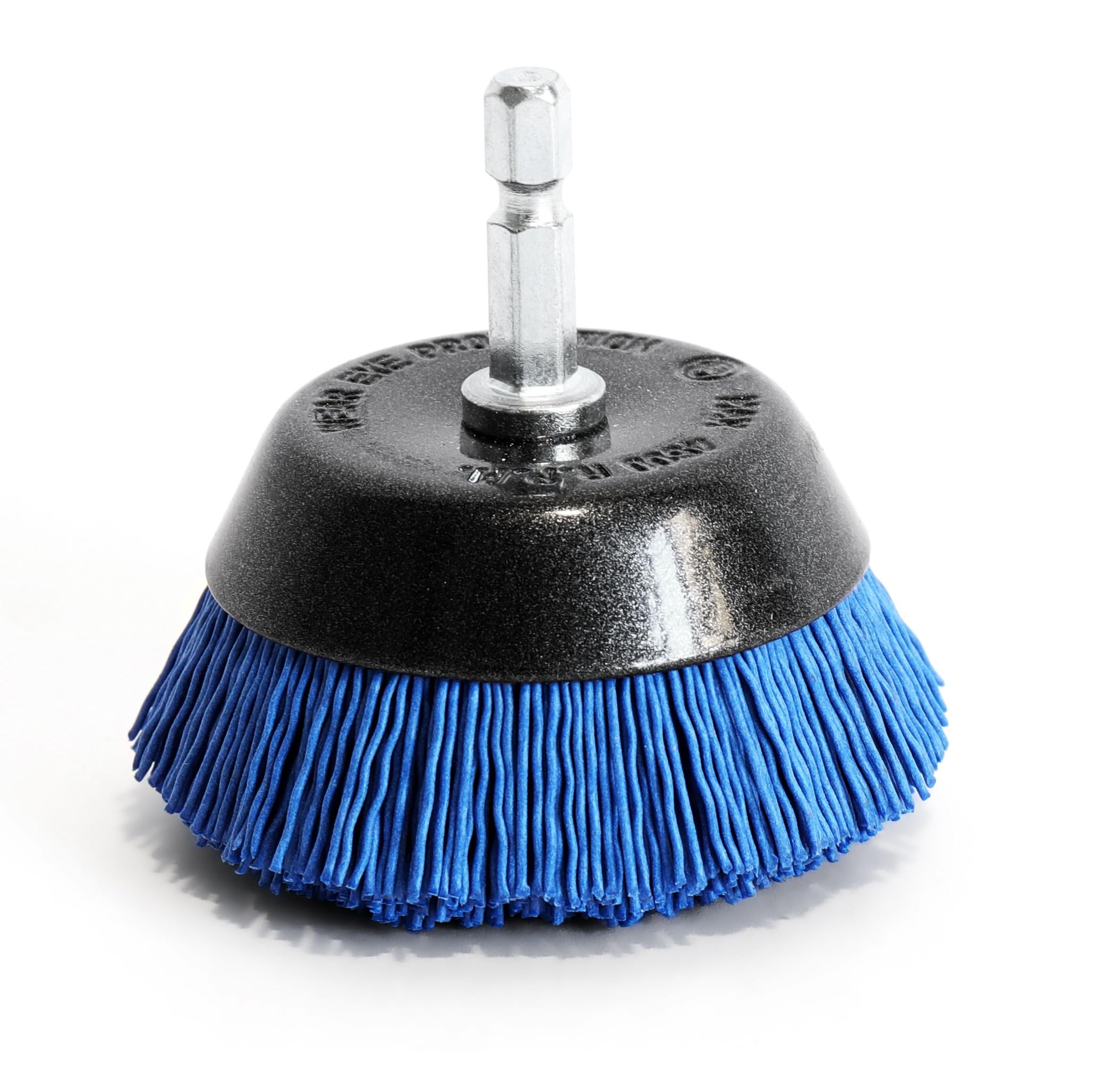 S&R Spazzola Abrasiva a Tazza per Trapano in Nylon MORBIDA per pulire e lucidare Legno Ferro Metalli Acciaio Fughe Piastrelle Pavimenti. Codolo esagonale 1/4" (6,35 mm)