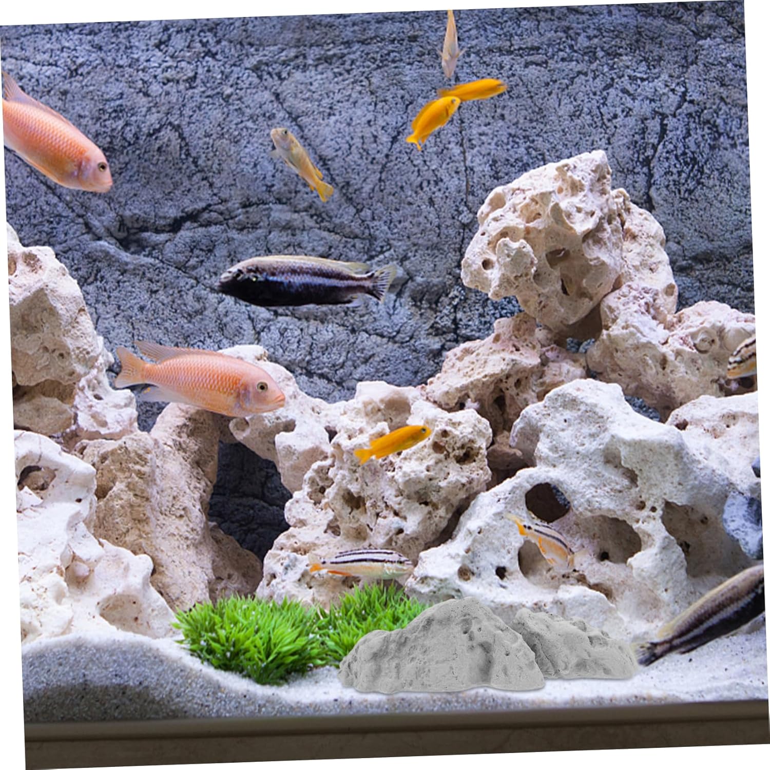 2pcs Natural Look Aquarium Rock Fake Stone Decor Perfect Fish Tank Accessory