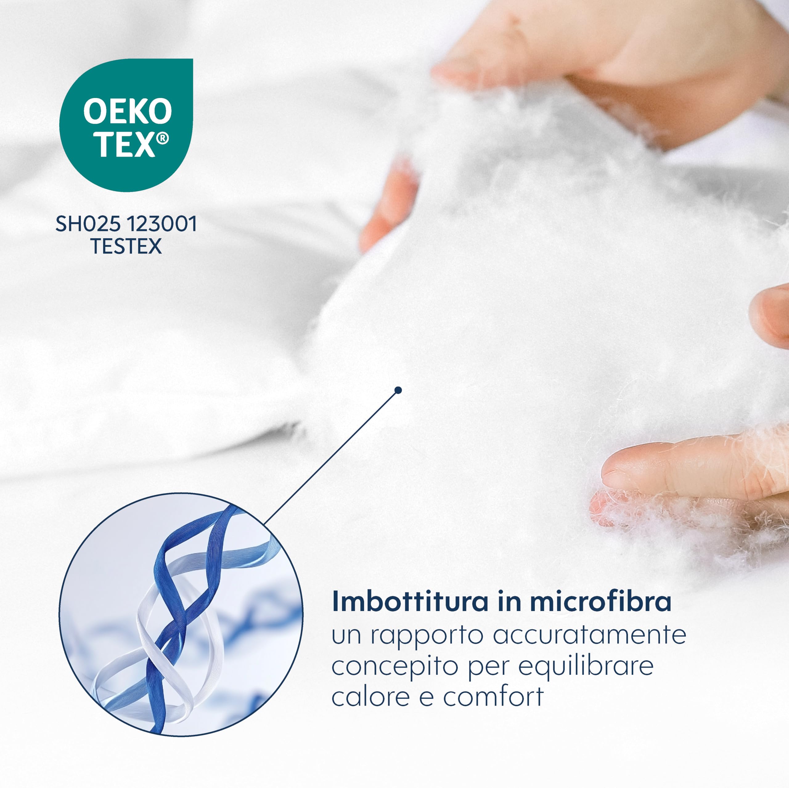 Dreamzie Piumino Matrimoniale Invernale Autunnale 260x240 - Piumone 4 Stagioni 260 x 240 - Coperta Trapunta 260x240 cm di Microfibra Sintetico, Bianco, Certificato Oeko-Tex