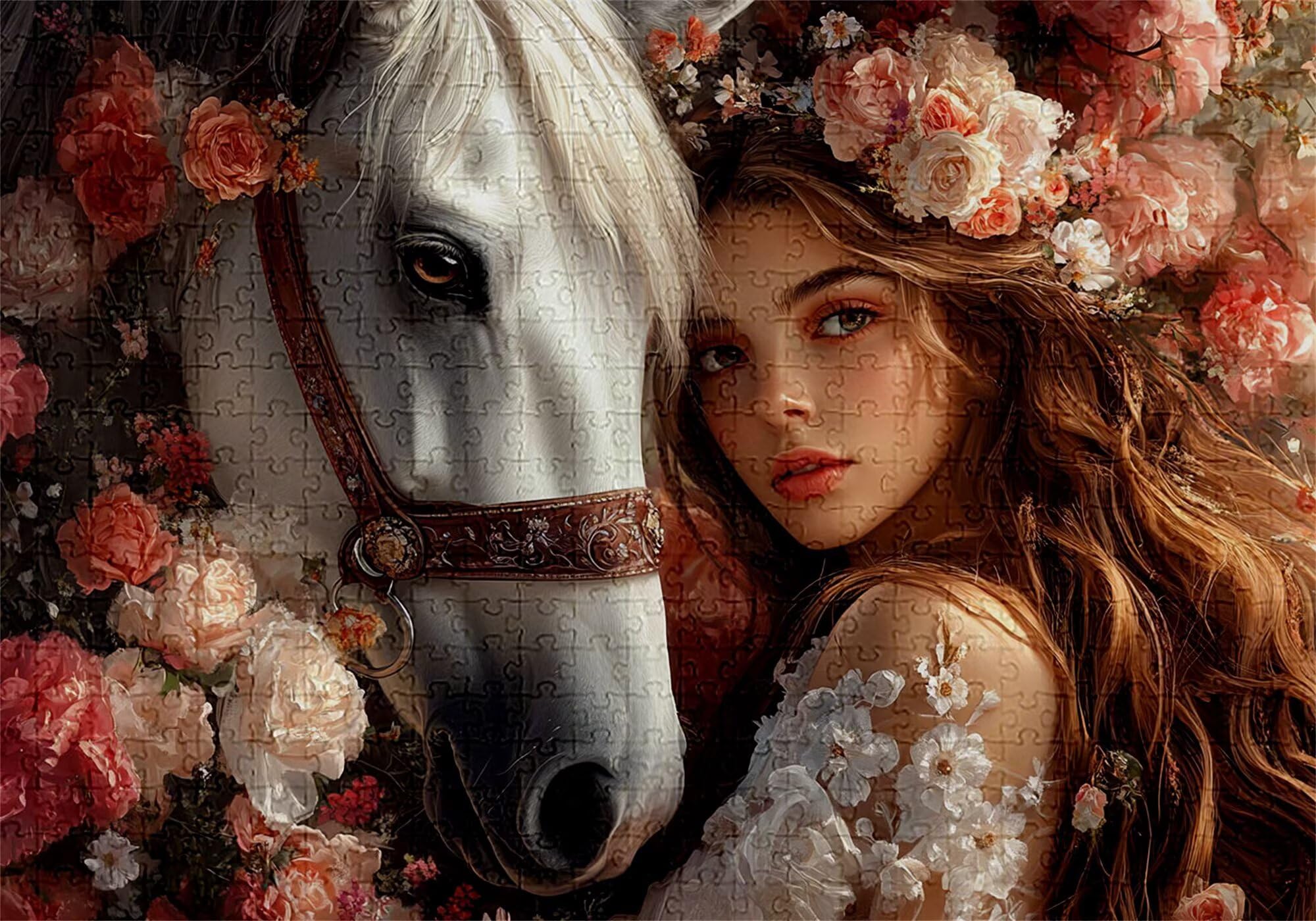 Puzzle 4000 elementów koń puzzle dla dorosłych kobiet 141 x 87 cm unikalne rzemiosło klasyczne 3D drewniana układanka do rodzinnych gier aktywnych, układanka do samodzielnego wykonania nawet do