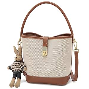 LAORENTOU Small Fabric Bucket Top-handle Crossbody Bag for