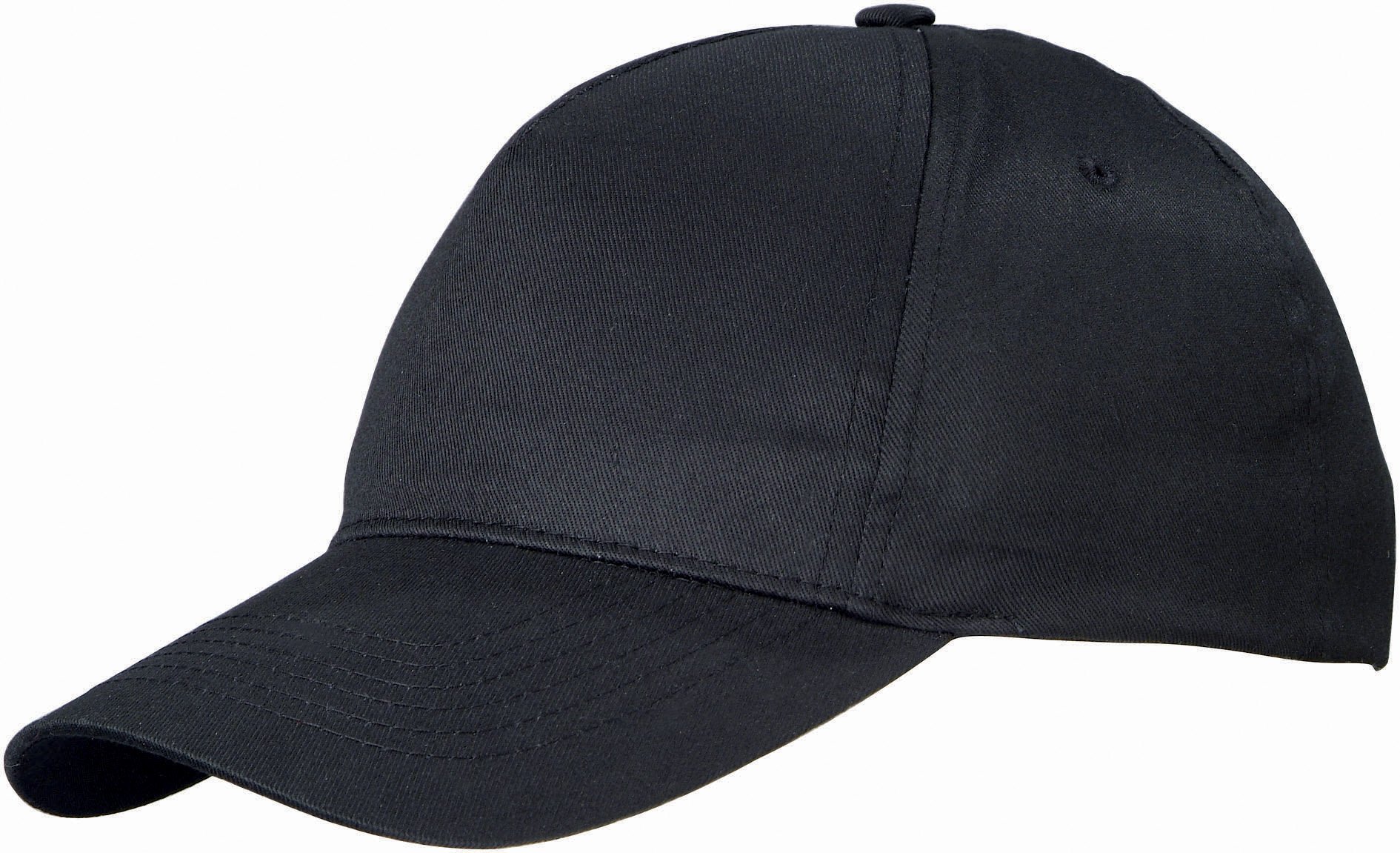 US BASIC 5 PANEL CHILDRENS BASEBALL CAP HAT - 13 COLOURS (BLACK)